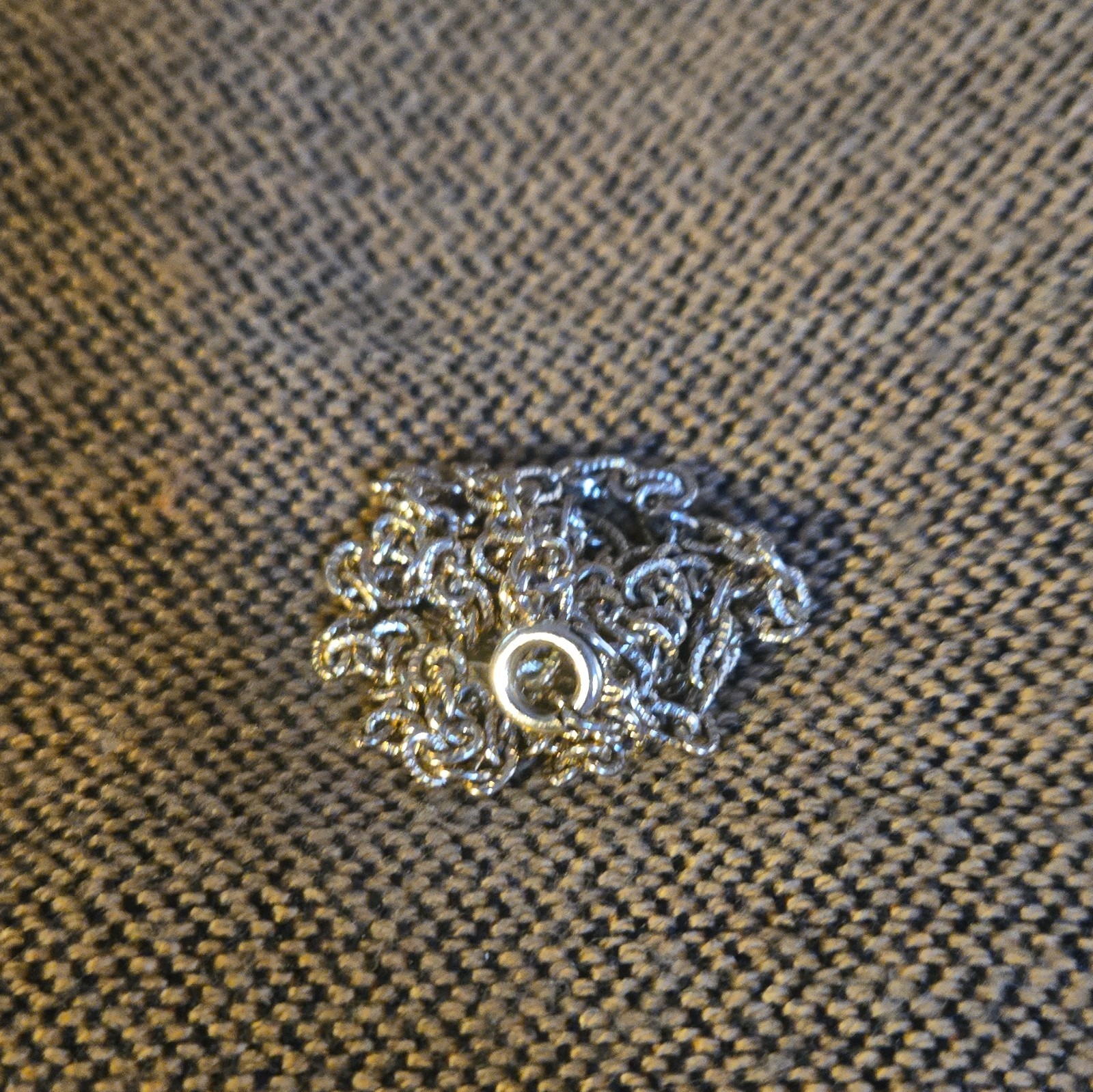 Silver Tone Rope Chain Necklace Metal Chain Style Spring Ring Clasp No Stone