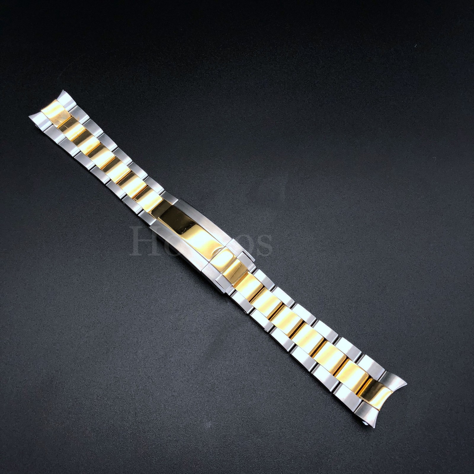 OYSTER WATCH BAND BRACELET FITS FOR ROLEX 1601 1603 16613 GOLD/SS 20MM FLIP LOCK