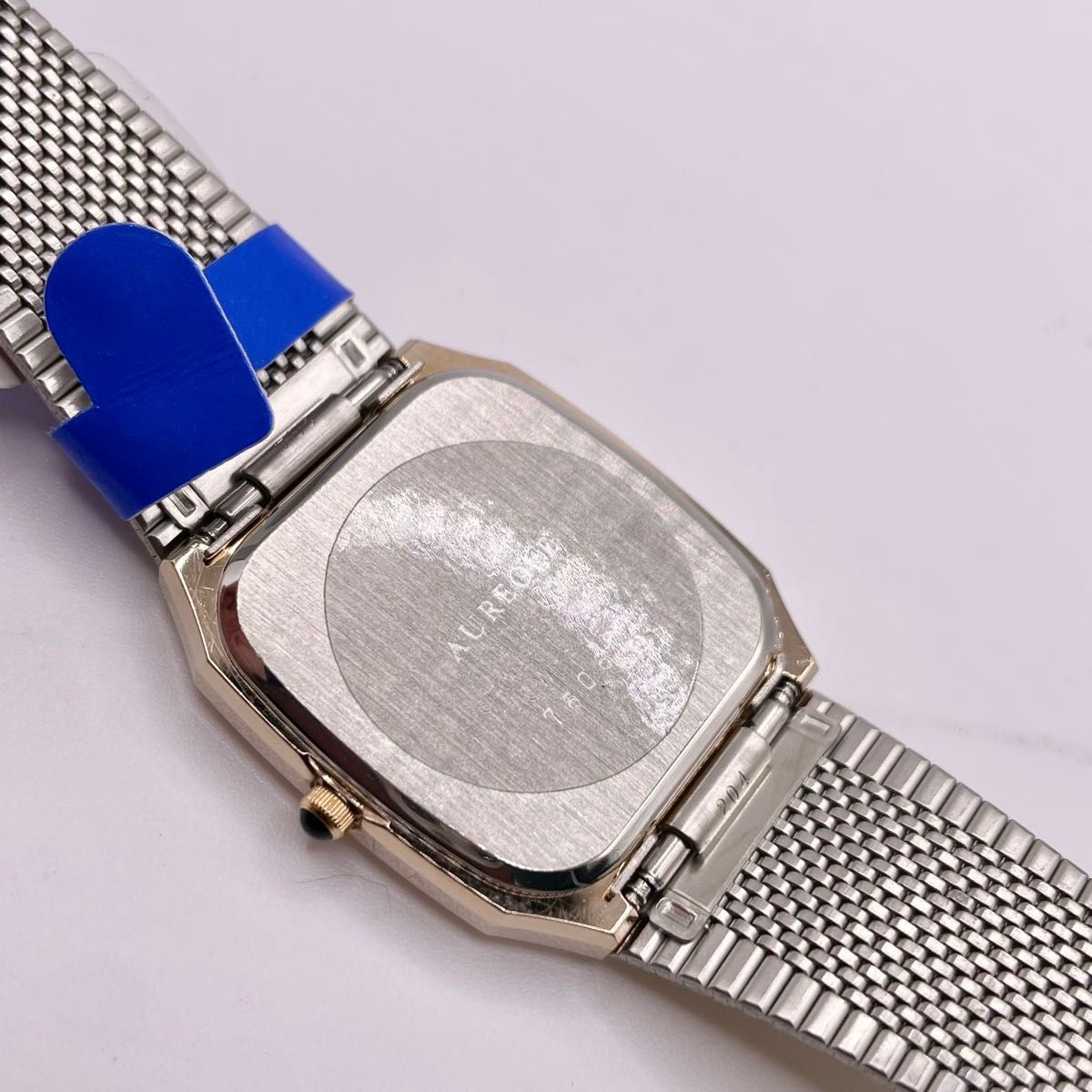 Brand new AUREOLE Quartz Watch Gold Square Cut Glass Men’s