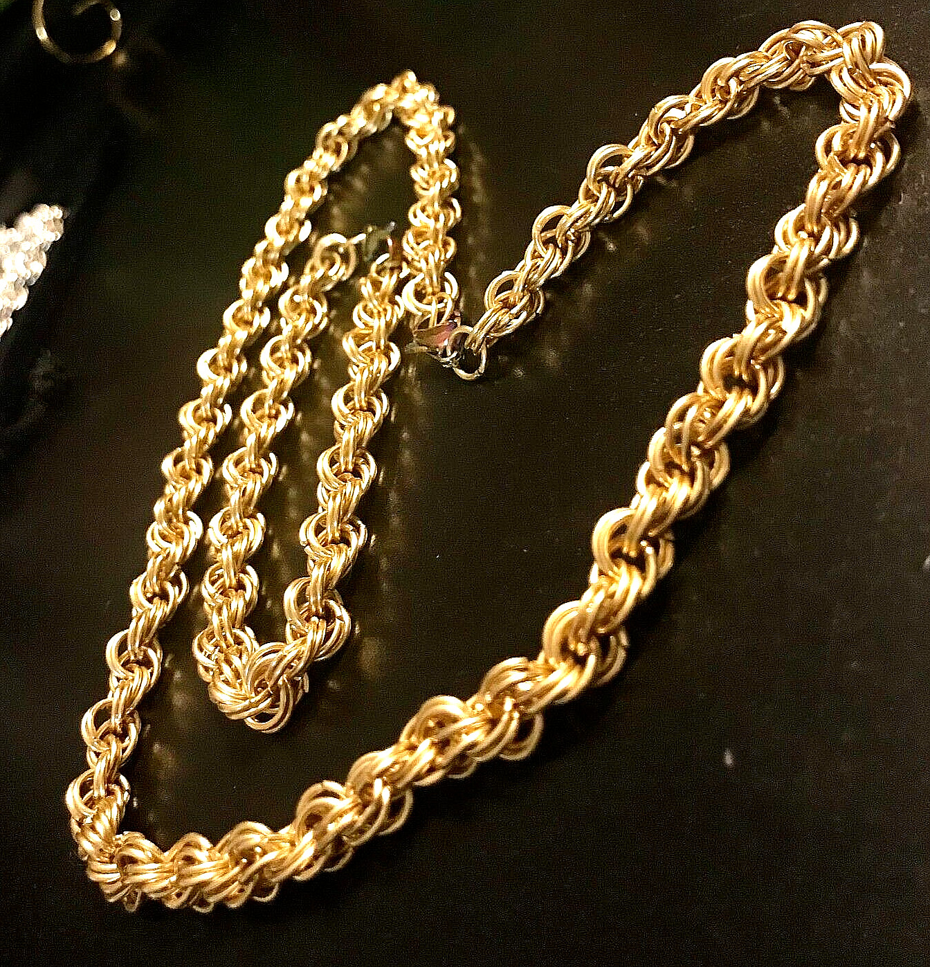 Brass Rope Necklace and Bracelet Set Handmade 19.5” Necklace 7.75” Bracelet