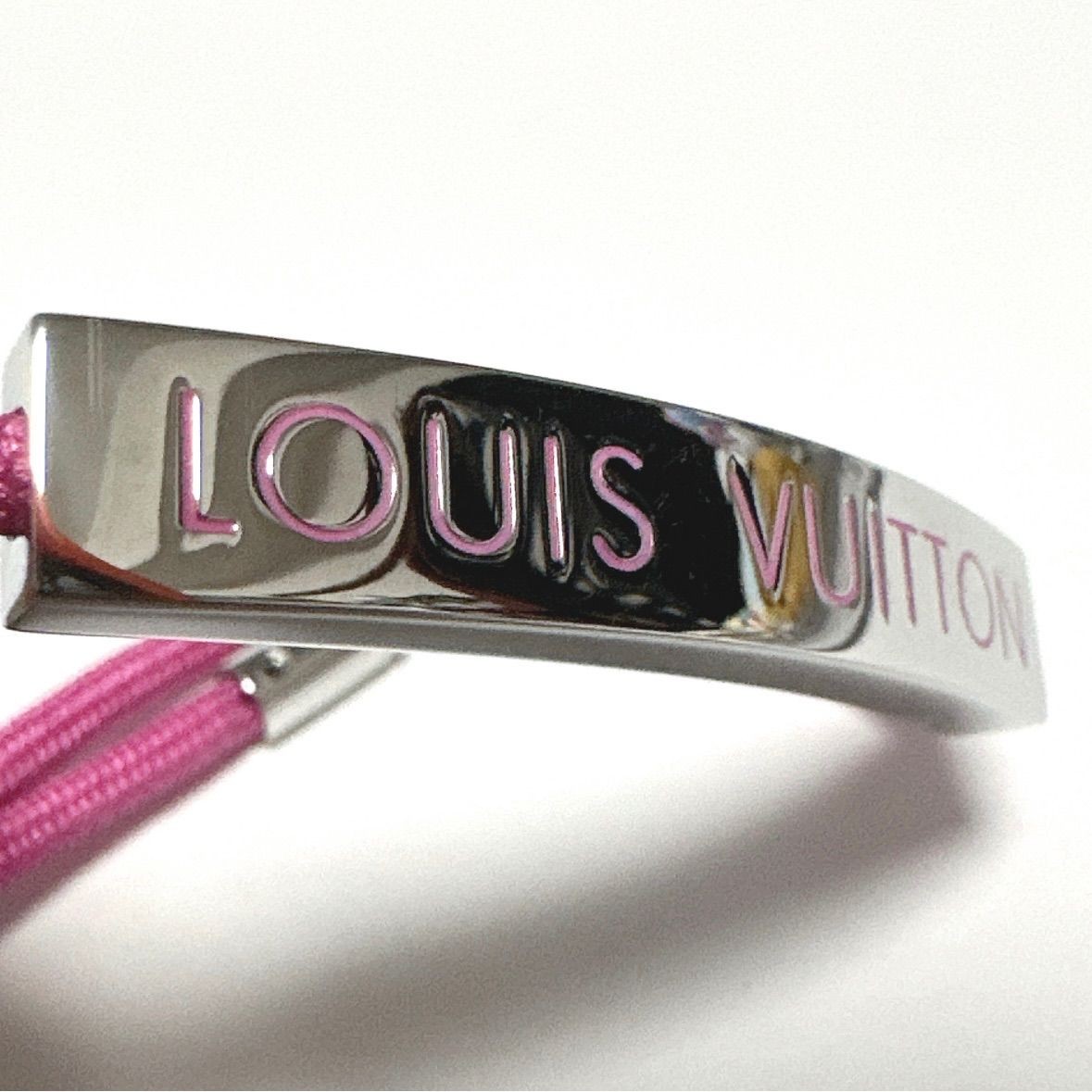 Louis Vuitton Authentic Bracelet LV Space Pink Metal Canvas M00282 DP0221 25.5cm