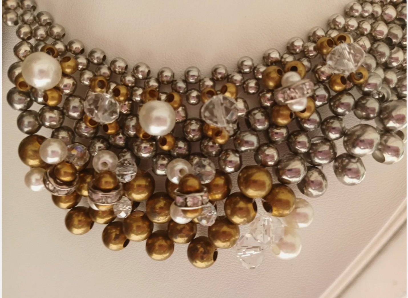 Bold Anthropologie Pam Hiran Multi Color Beaded Collar Choker Bib necklace