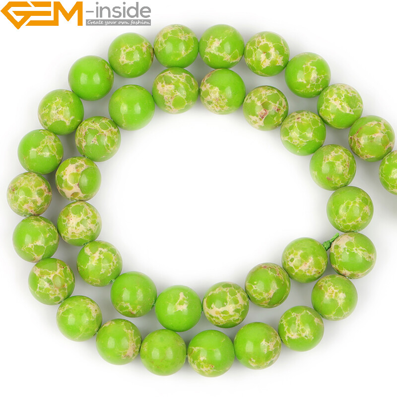 15” Round Assorted Color Stone Beads Natural Sea Sediment Loose Beads Jewelry