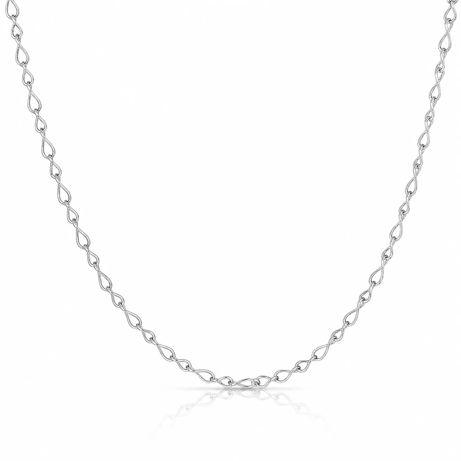14K White Gold .42mm Gold Carded Curb Chain