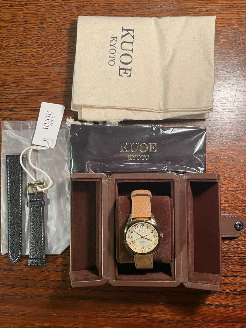 KUOE Kyoto Royal Smith 90-008 Automatic Watch Champagne Dial Beige & Black Strap