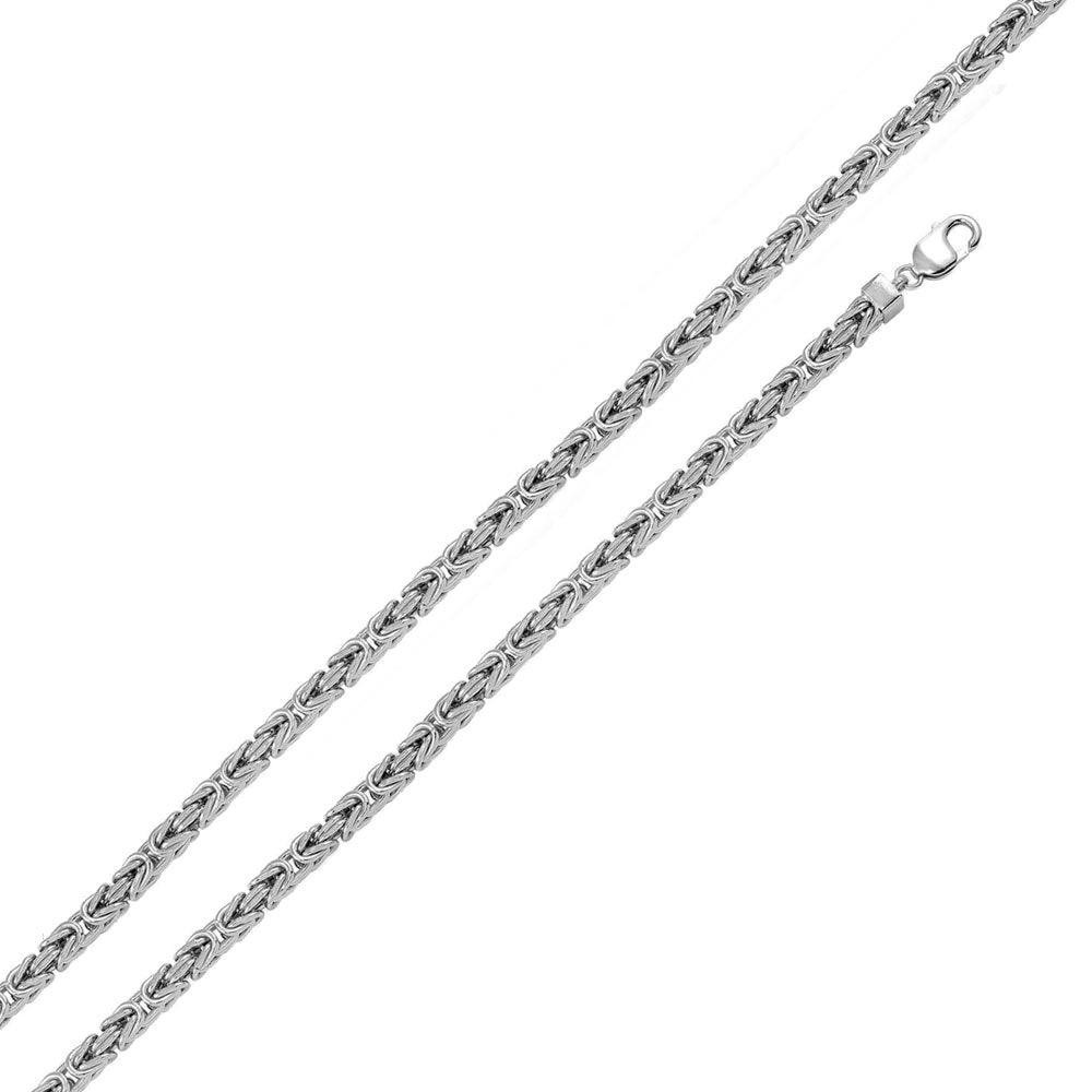 .925 Sterling Silver Anti Tarnish Flat Byzantine 4.2mm-11.1mm Chain Bracelet