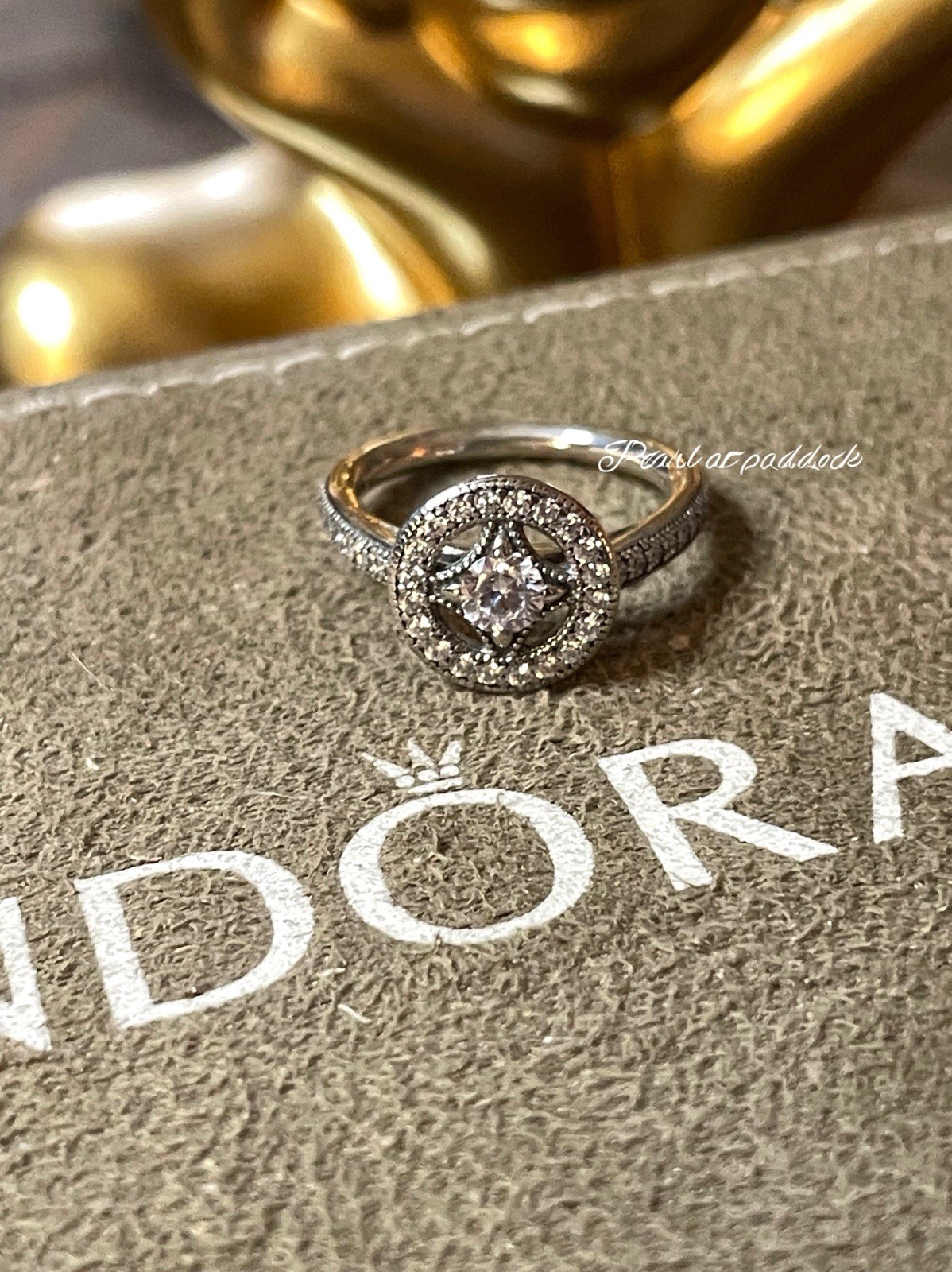 Pandora Vintage Allure Halo Clear Cz Ring With Gift Box 50 Size 5 US