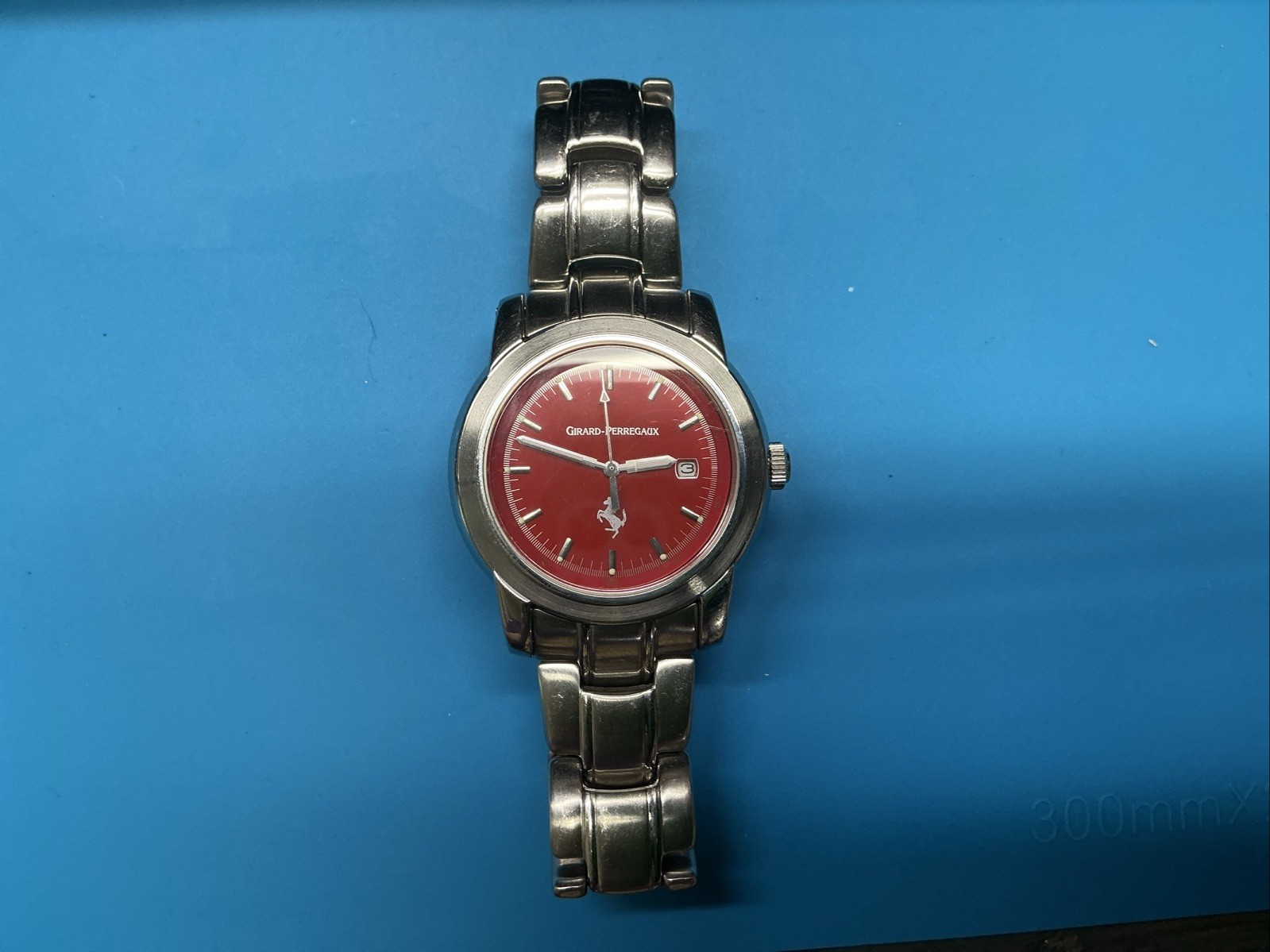 Girard-Perregaux Ferrari Red Dial Quartz Date Steel Watch