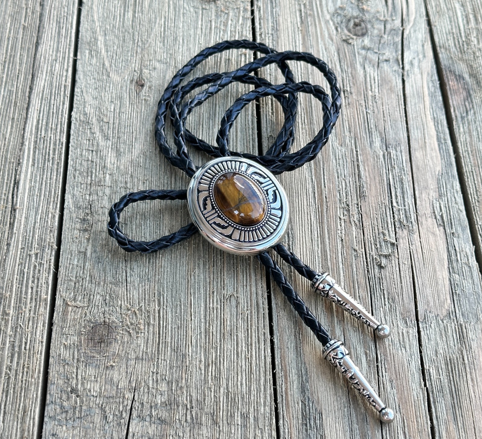 Bolo Tie Mens Wedding Necklace Leather Rope Western Cowboy Style