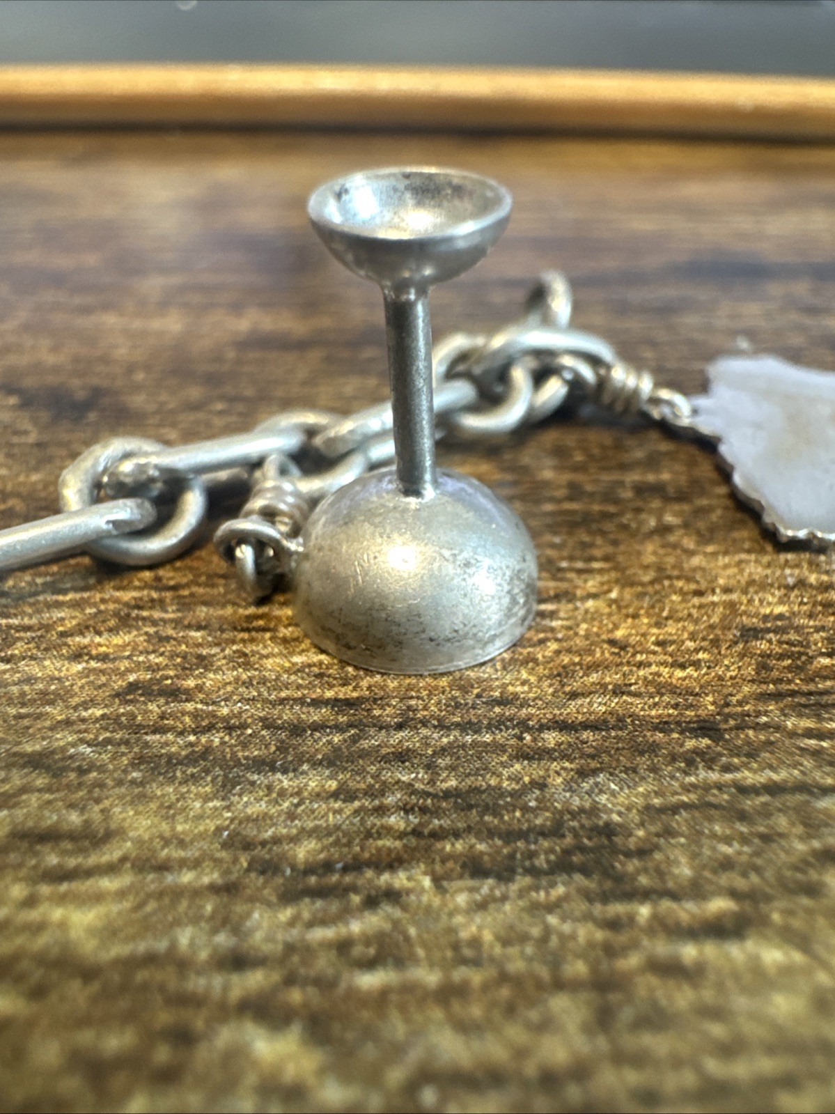 Vintage Estate 925 Sterling Silver Charm Bracelet 6 Charms – 22.4g, 7.25”