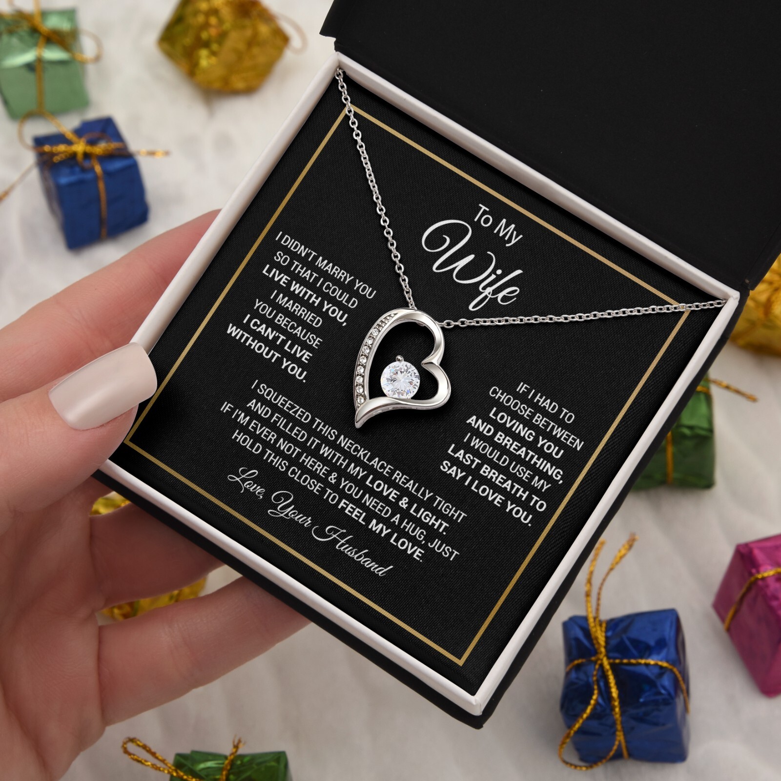 To My Wife Necklace, Anniversary Gift, Wife Birthday Gift, Gift For Wife