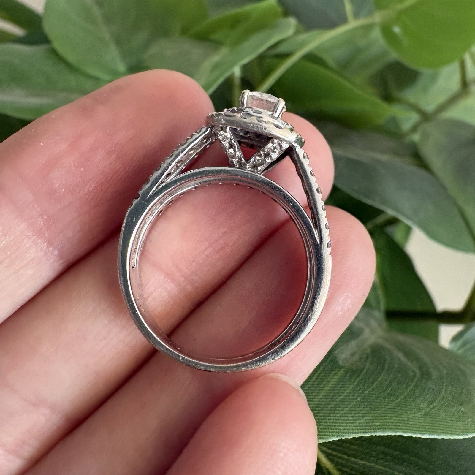 14k White Gold 2CTW Diamond Halo Ring