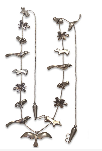 Vintage 1970s-1980s Italy 800 Silver 17 Animal Fetish Necklace 31in 64.5g