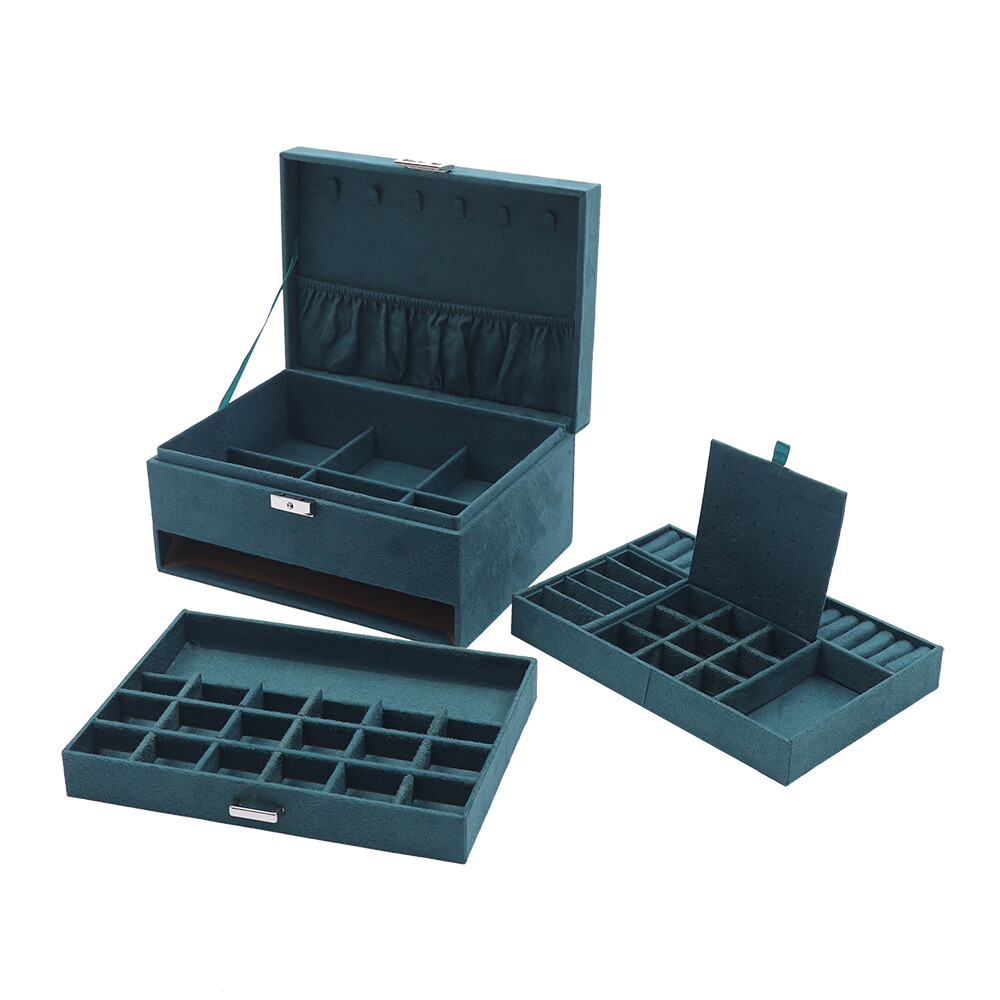 3 Layers Jewelry Box Organizer Large Capacity Ring Earring Necklace Storage New
