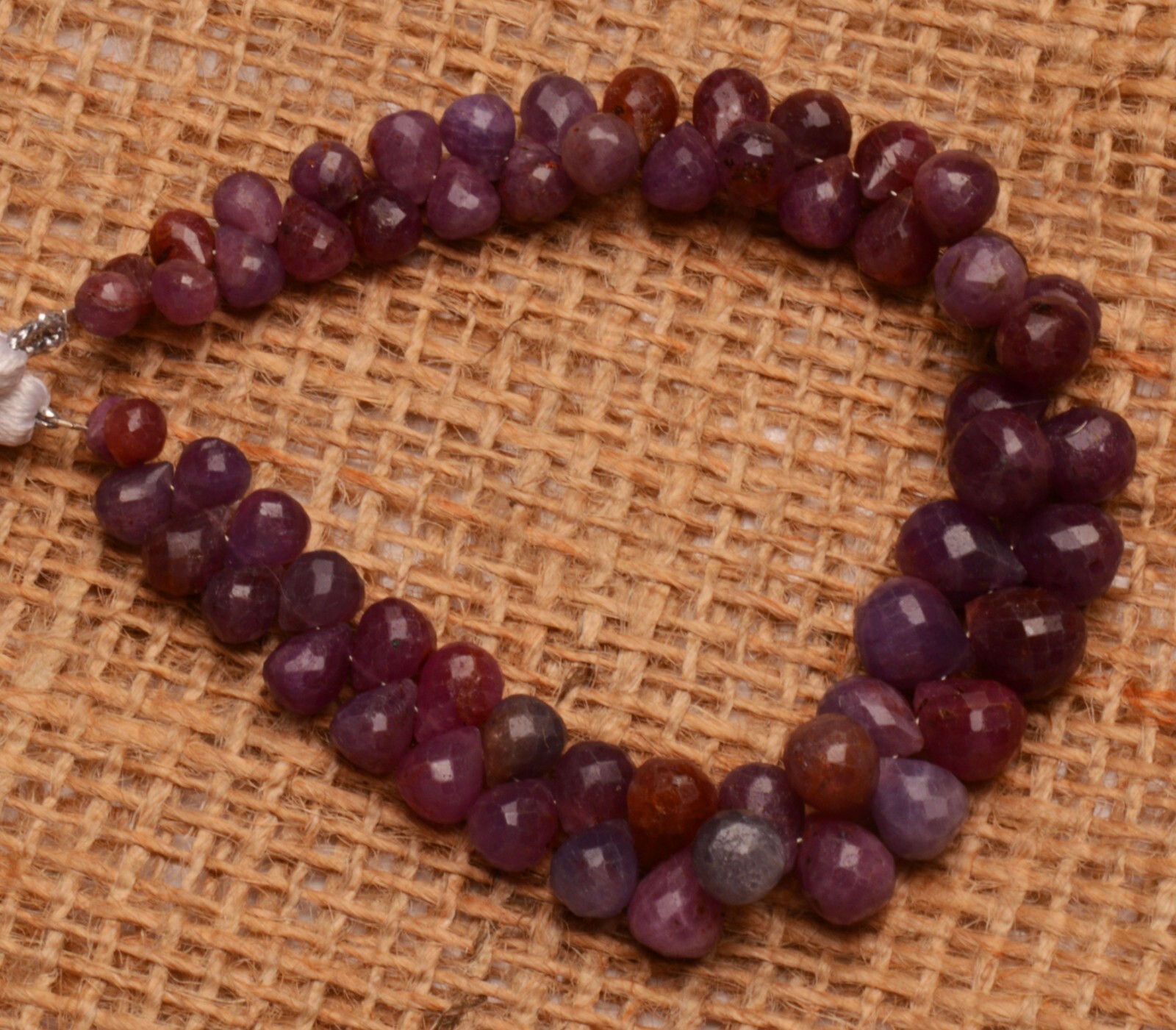 Natural Gem Myanmar Ruby Drop Cut Briolette 7×5 to 9×7 mm Size Jewelry Beads 8″