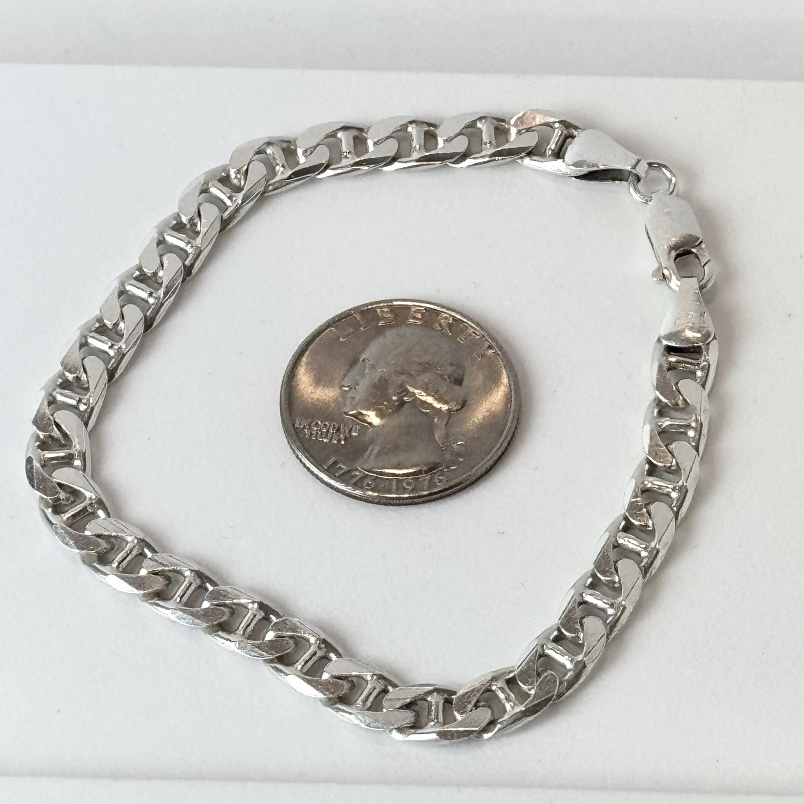 Sterling Silver 8.25in Mariner Link Bracelet/ 6.5mm/ 14.7 Grams/ Made In Italy