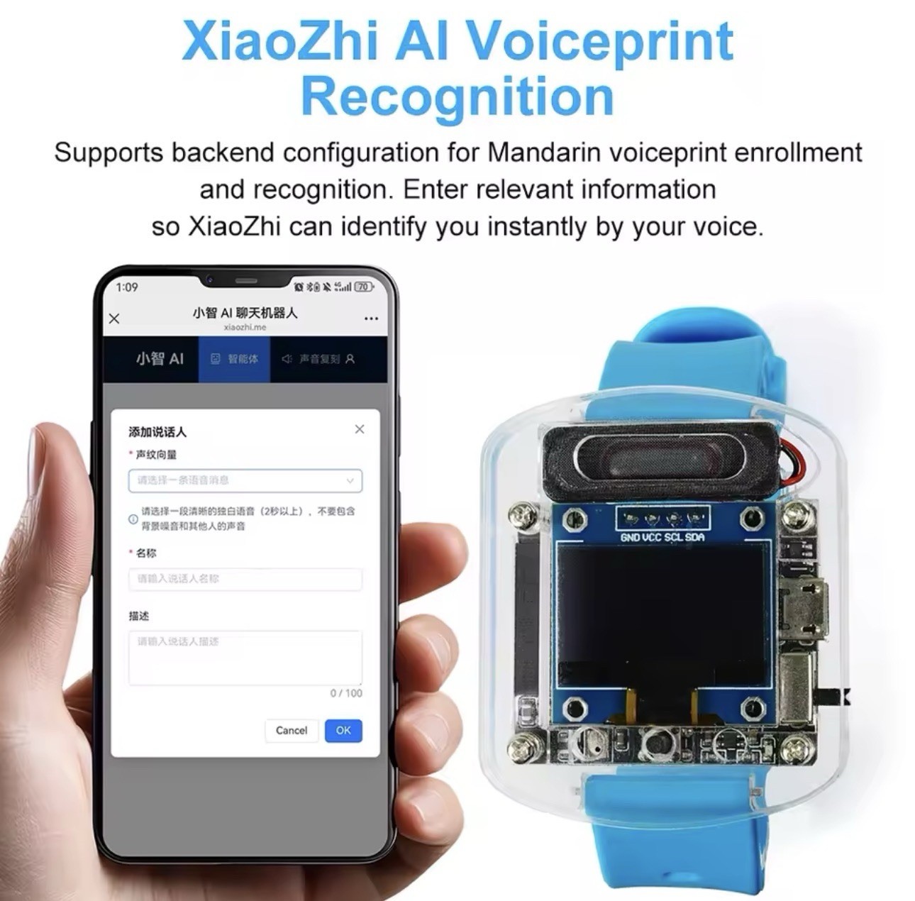 New AI Voice Build Your Own Watch Electronic kit Development Board Oled Screen