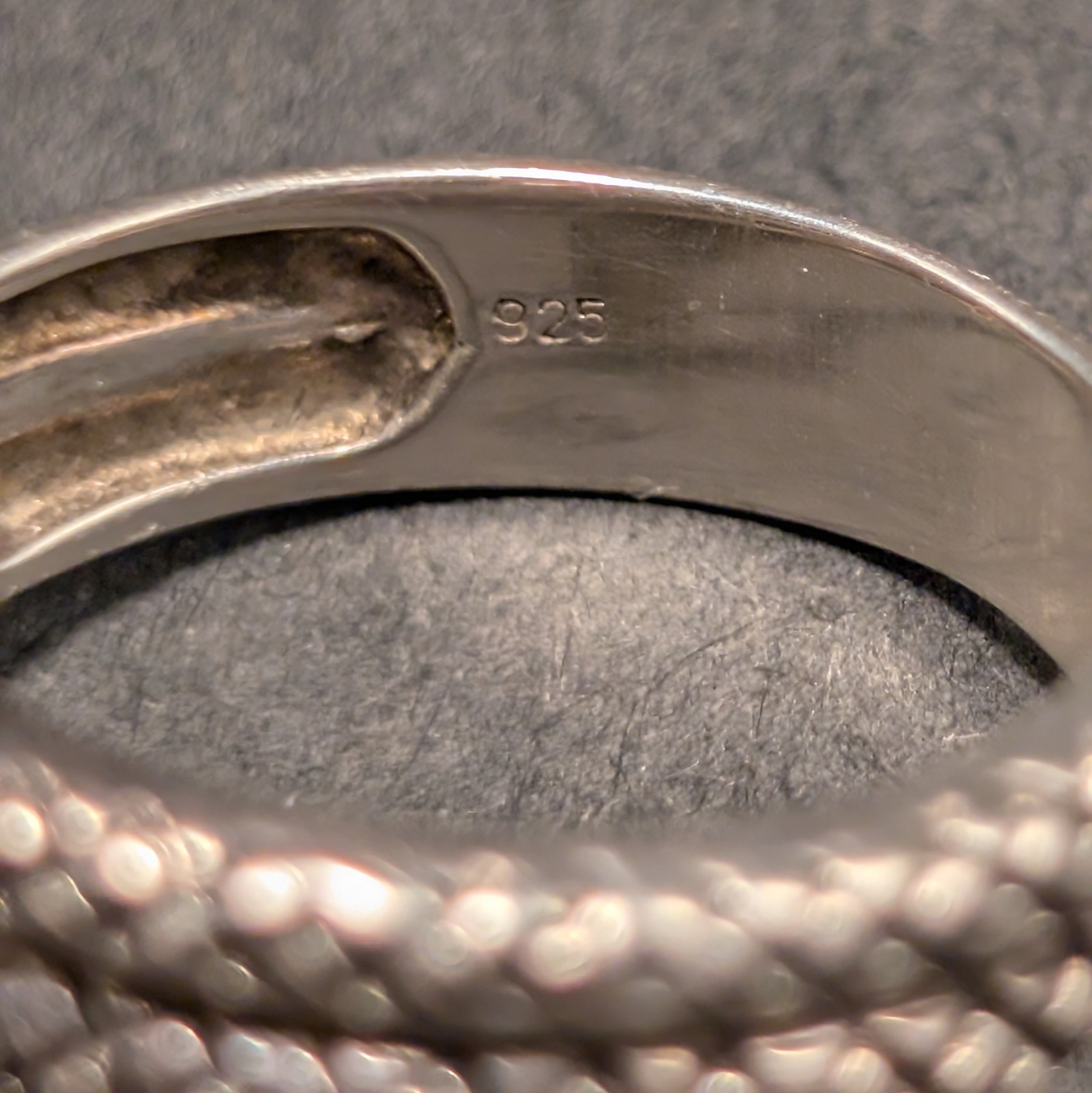 Sterling 925 Coiled Snake Ring Sz 6.75 Goth Wrapped Serpent Textured Design