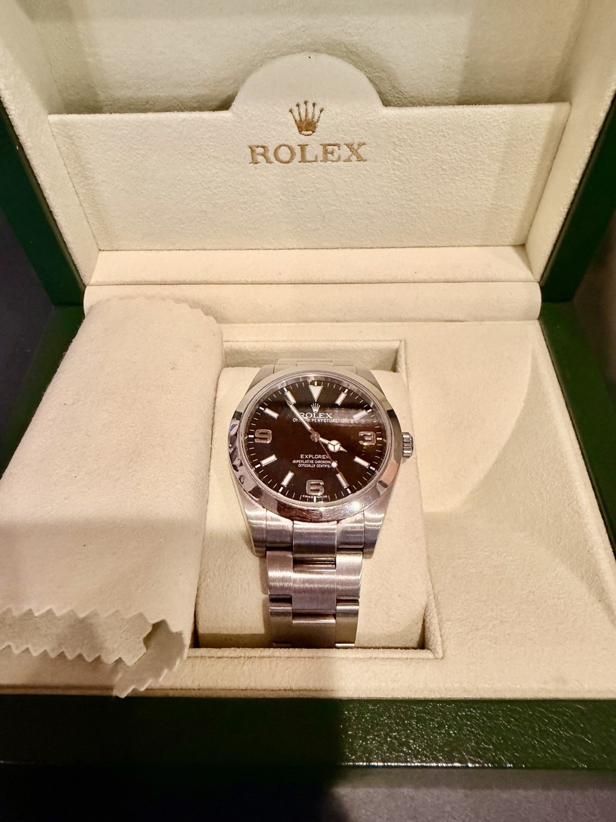 Rolex Explorer 214270 Black Dial Stainless Steel 39mm Oyster Bracelet w/ BOX