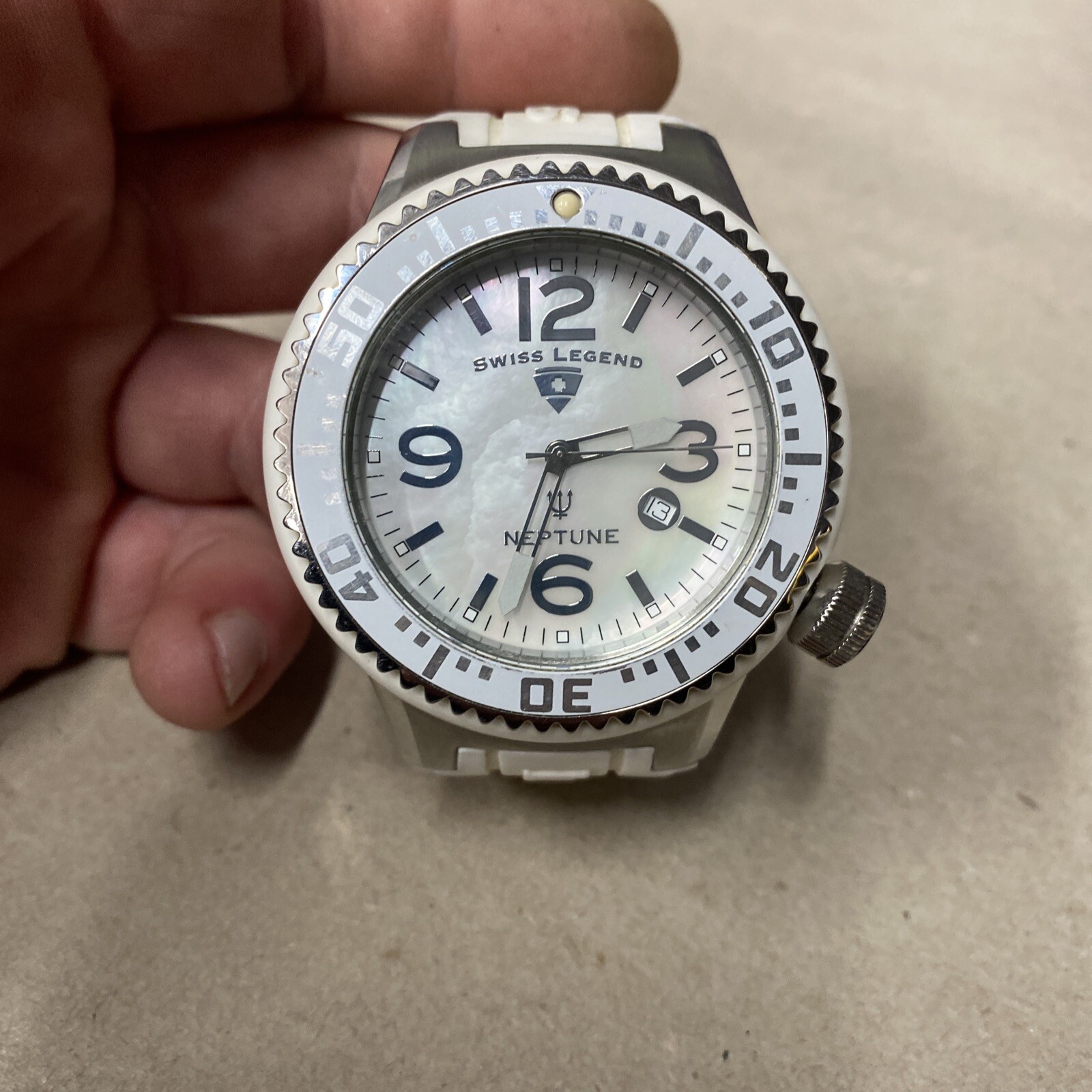 White Swiss Legend Neptune Swiss Made 52mm Men’s Watch
