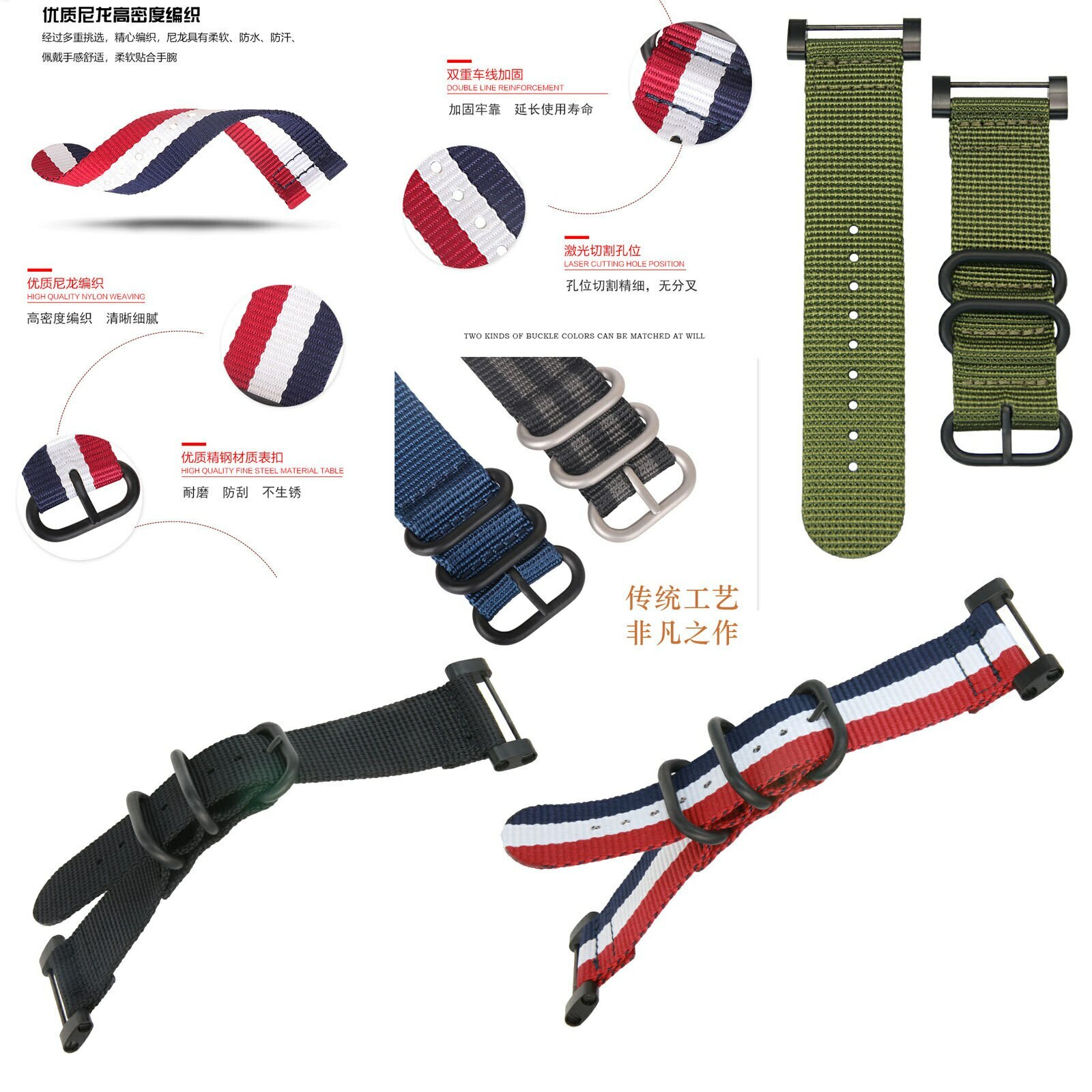 Nylon Strap for Suunto Core Series Watchband Canvas Sports Bracelet w Connectors