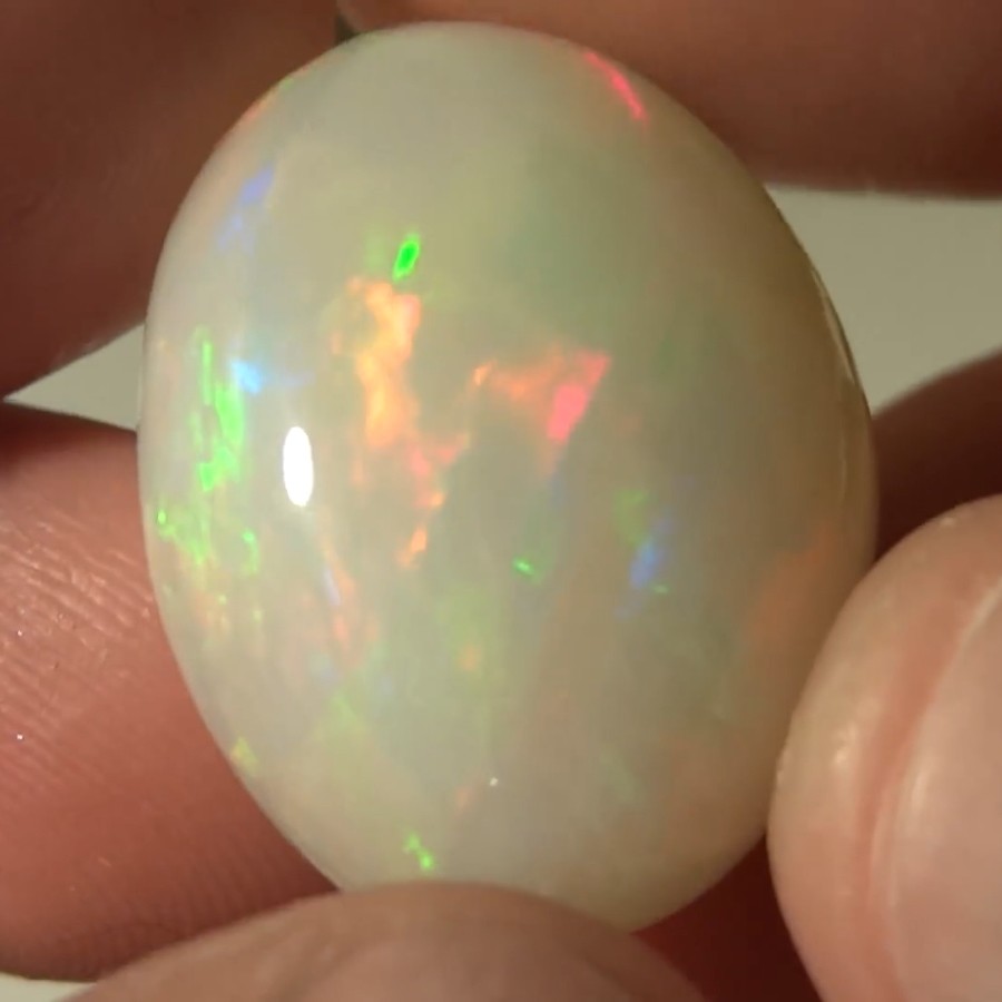 28.00 ct Silky Smooth Ethiopian Opal Cabochon for Cocktail Ring / Pendant -VIDEO