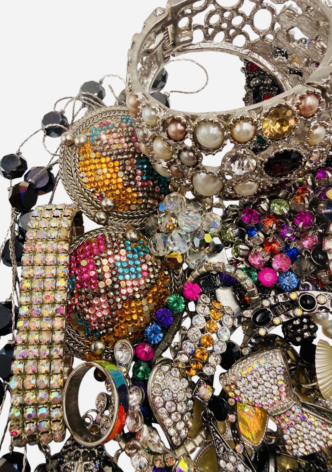 Vintage Lbs AB Multi Rhinestone Repair Craft Scrap Wedding Christmas Jewelry Art