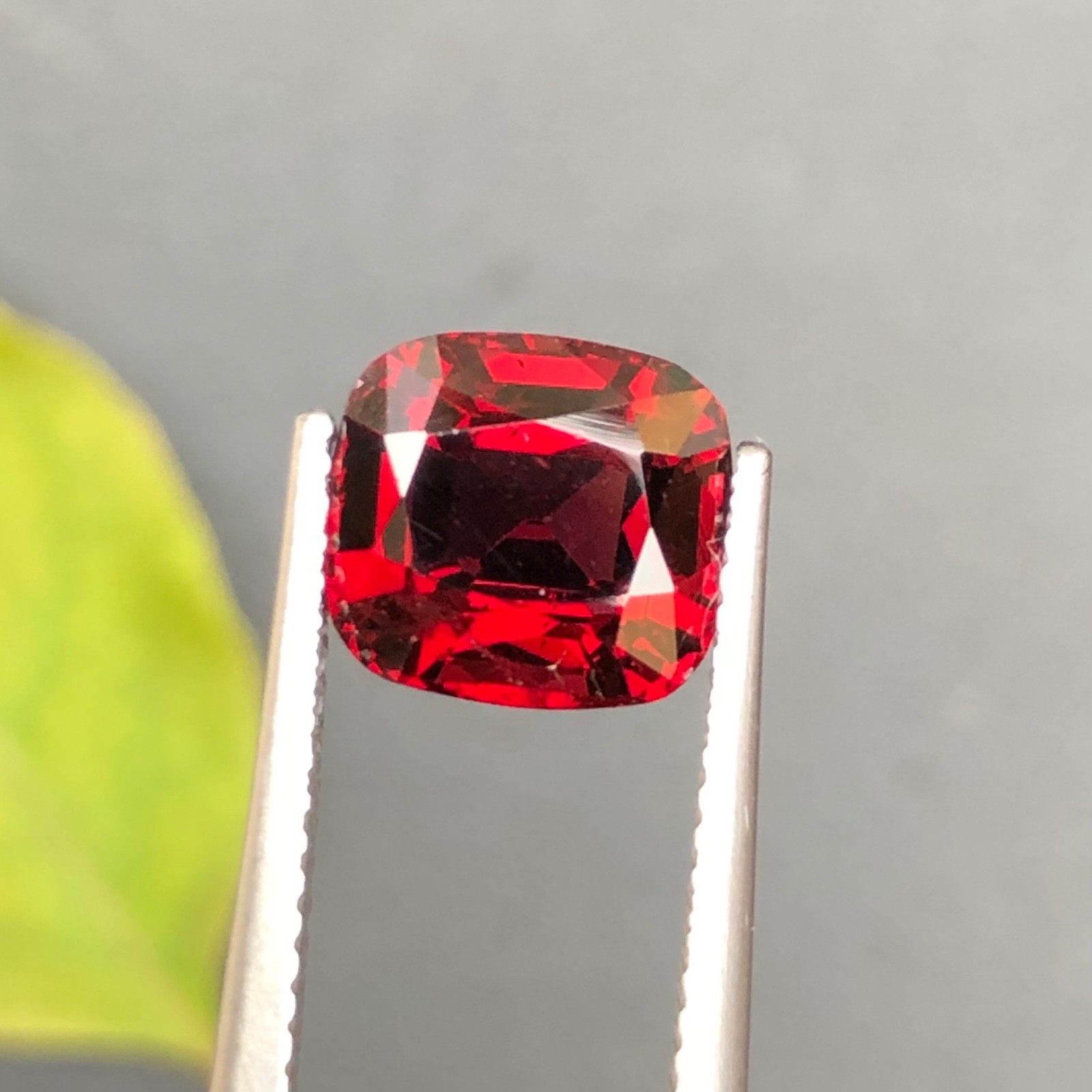Natural 3.85 CT Red Rhodolite Garnet Cushion Cut Loose Gemstone from Africa