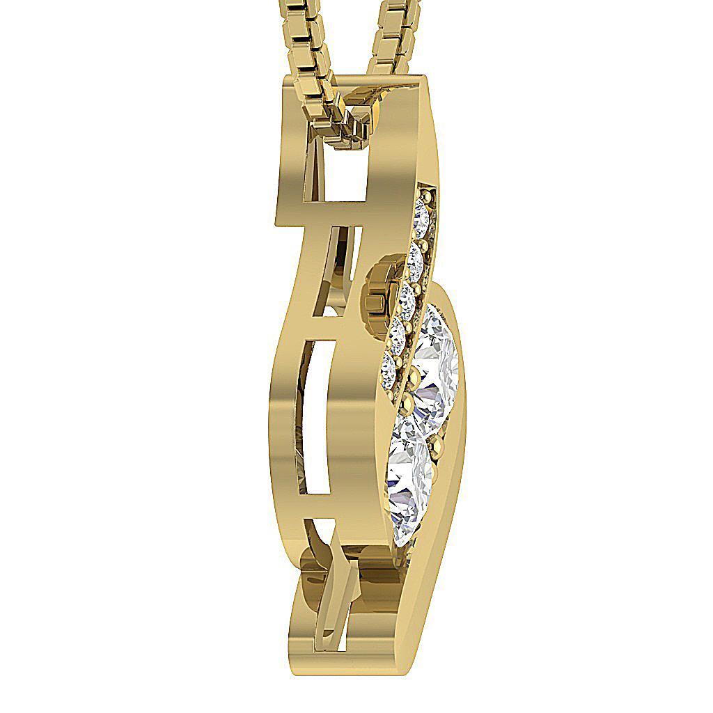 VS F 0.75 Carat Lab Grown Diamond Forever Us Two Stone 14K Gold Fashion Pendant