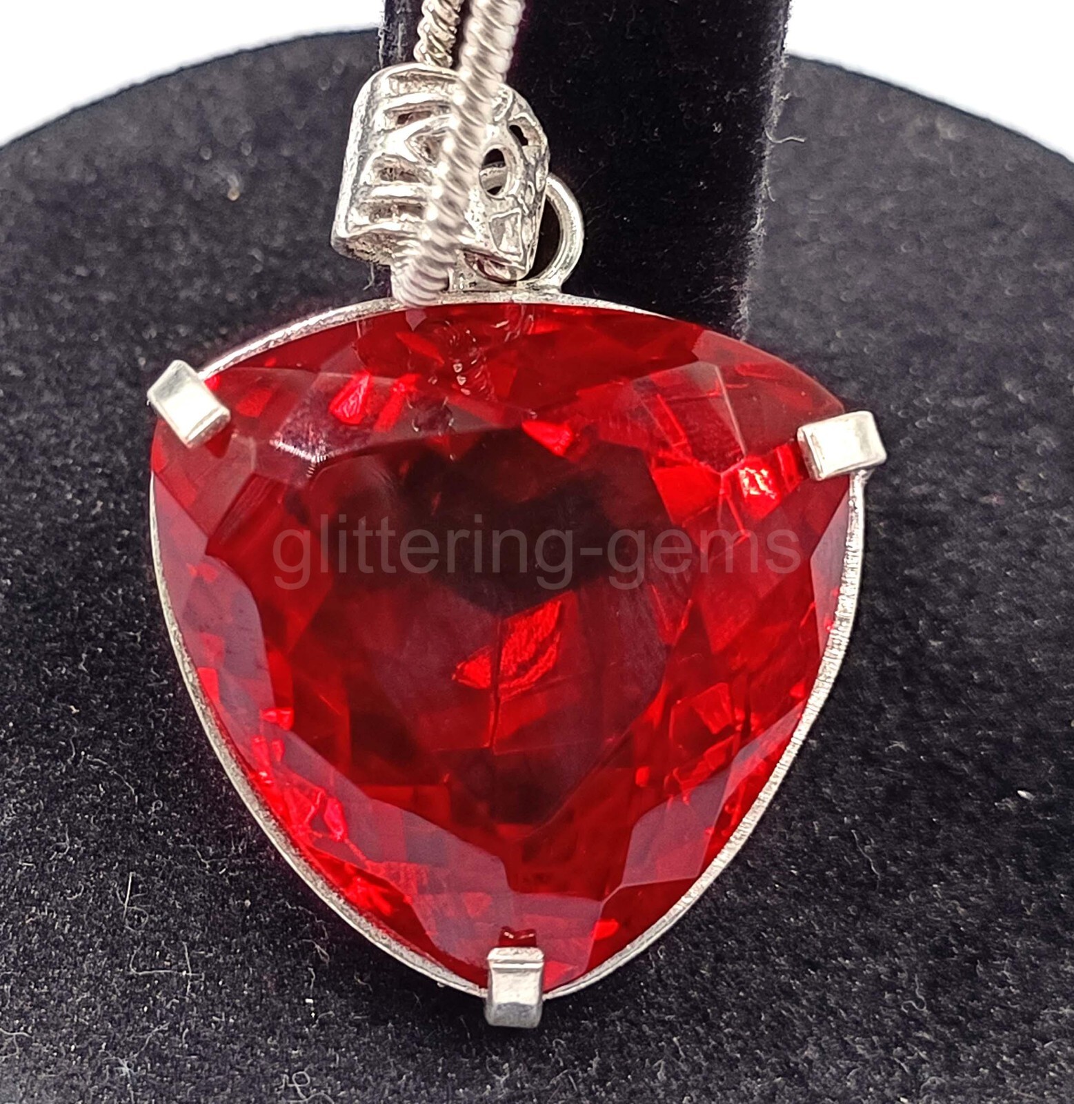 78.35 Ct Natural Red Ruby Trillion Cut Pendant IGL Certified Loose Gemstone 5AIT