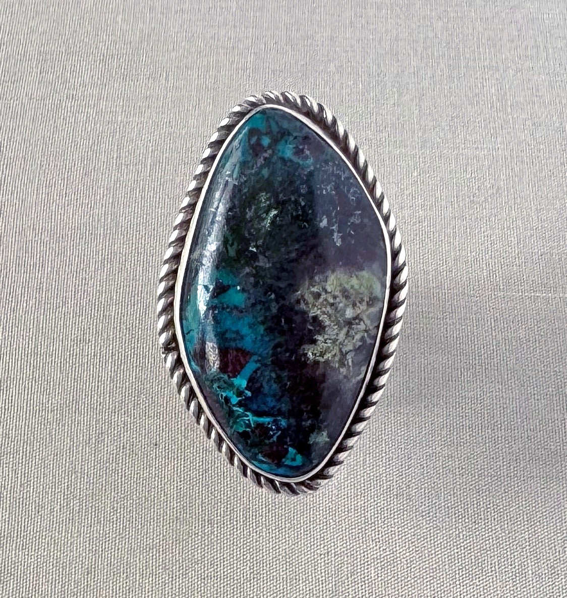 Shattuckite Southwestern Style Sterling Silver Ring Size 7 – 7.25;A452