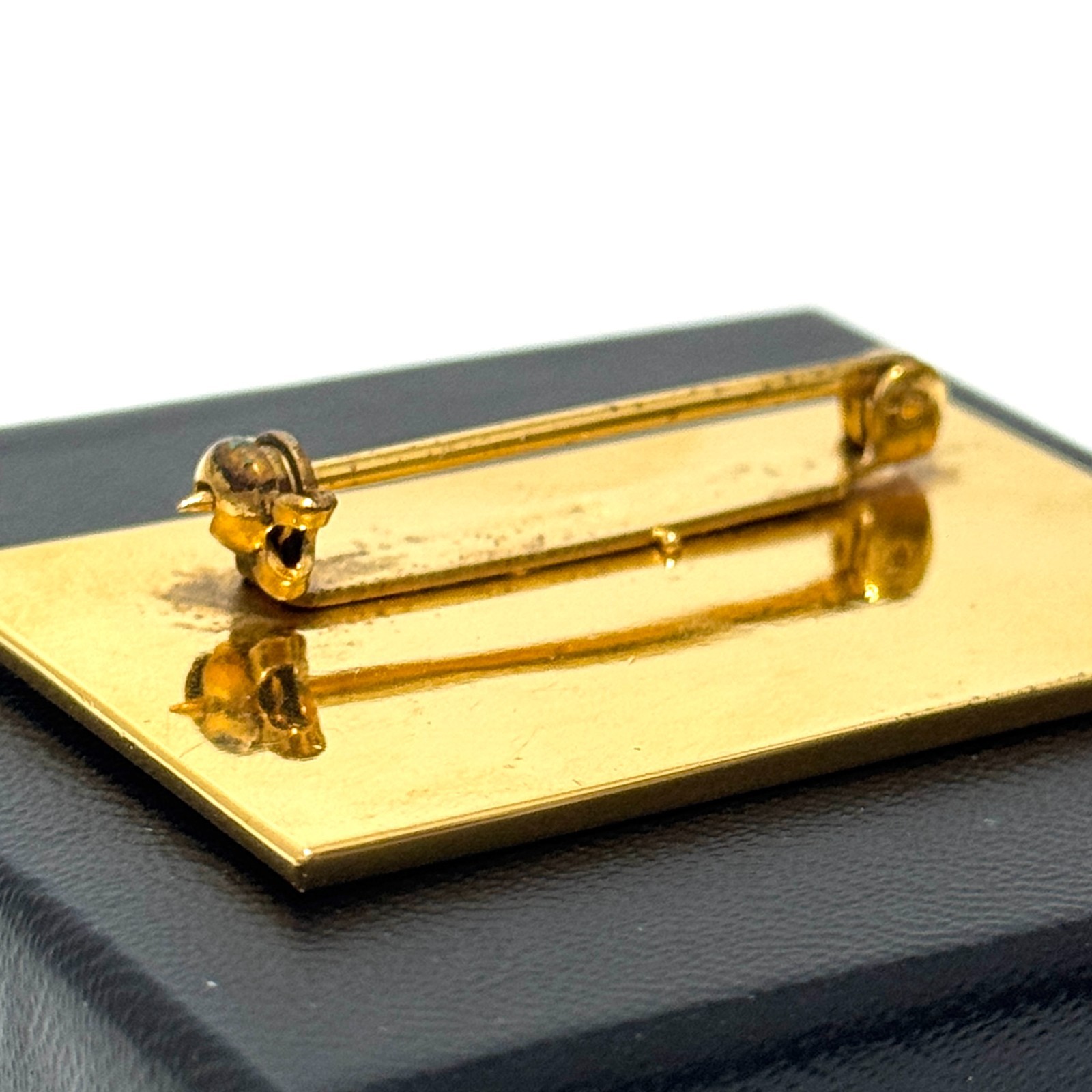 CHANEL CC Logo COCO Mark Plate Brooch Gold Vintage Authentic Japan