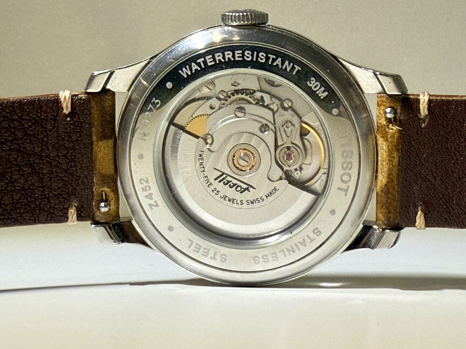 Tissot Heritage Z452 Automatic Watch wSoft Leather Strap (small crystal chipped)