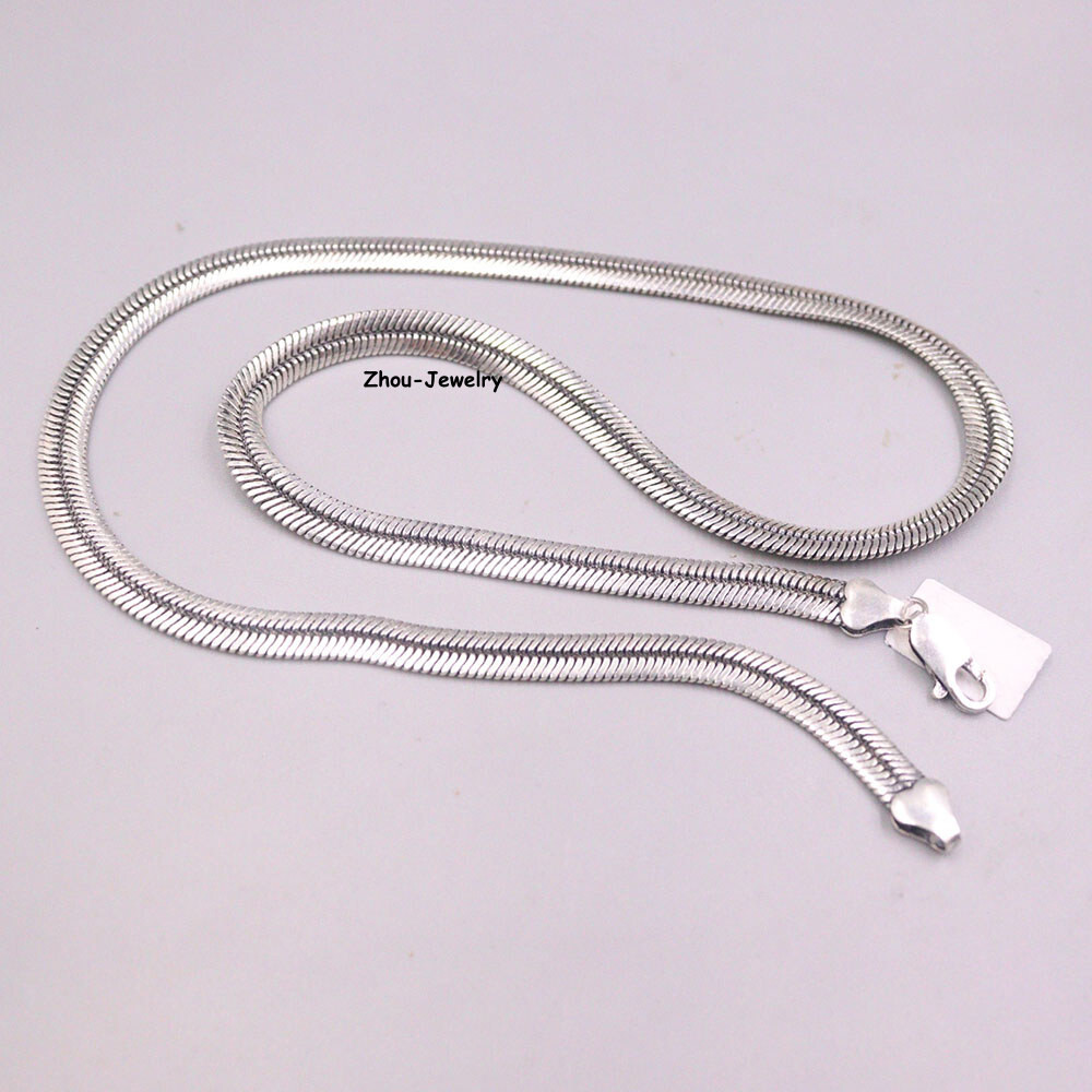 Solid 925 Sterling Silver Necklace 6mm Snake Curb Link Chain 34-35g 19.6inch