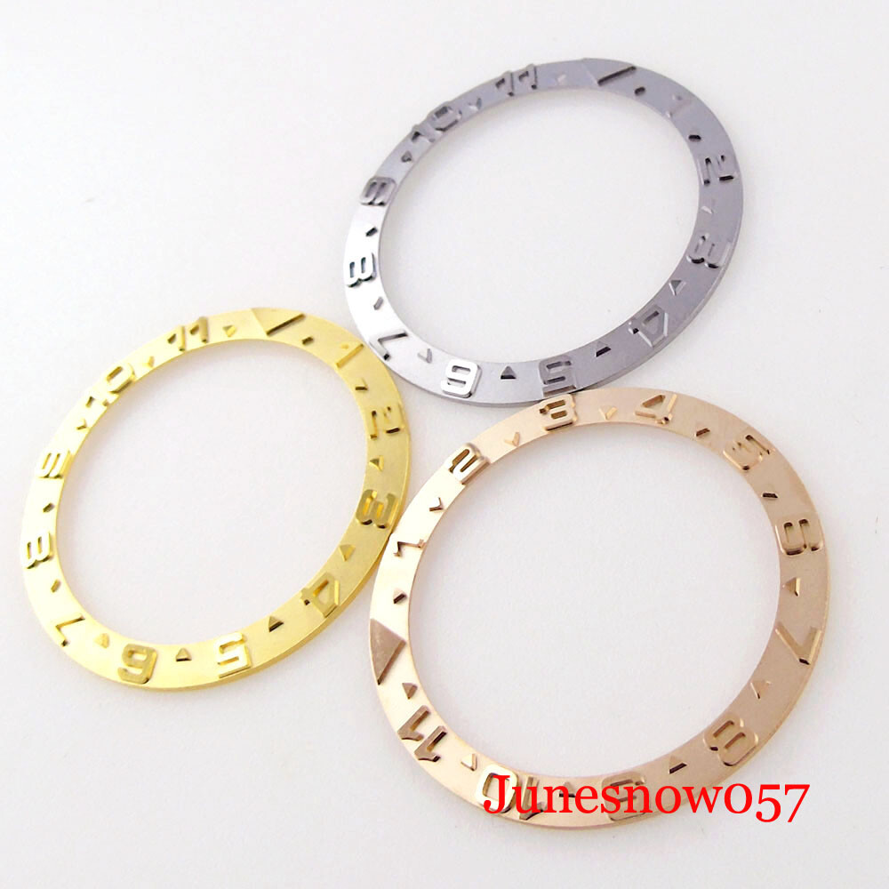 12 Hours 38mm*30.5mm Watch Bezel Insert Ceramic Alloy Steel Ring Slope Rose Gold
