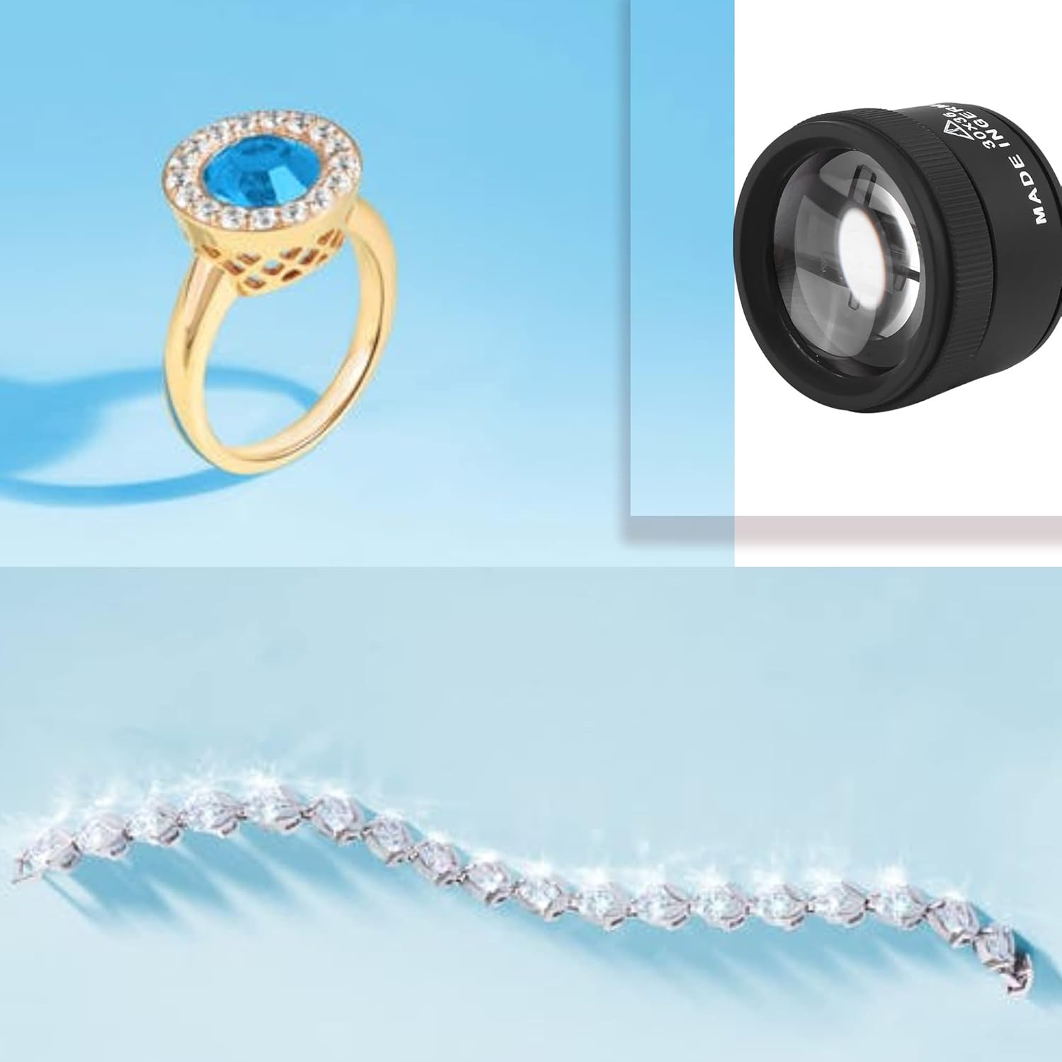 30X Jewelry Magnifier, Professional Optical Magnifier Glasses 30X Magnifying Len