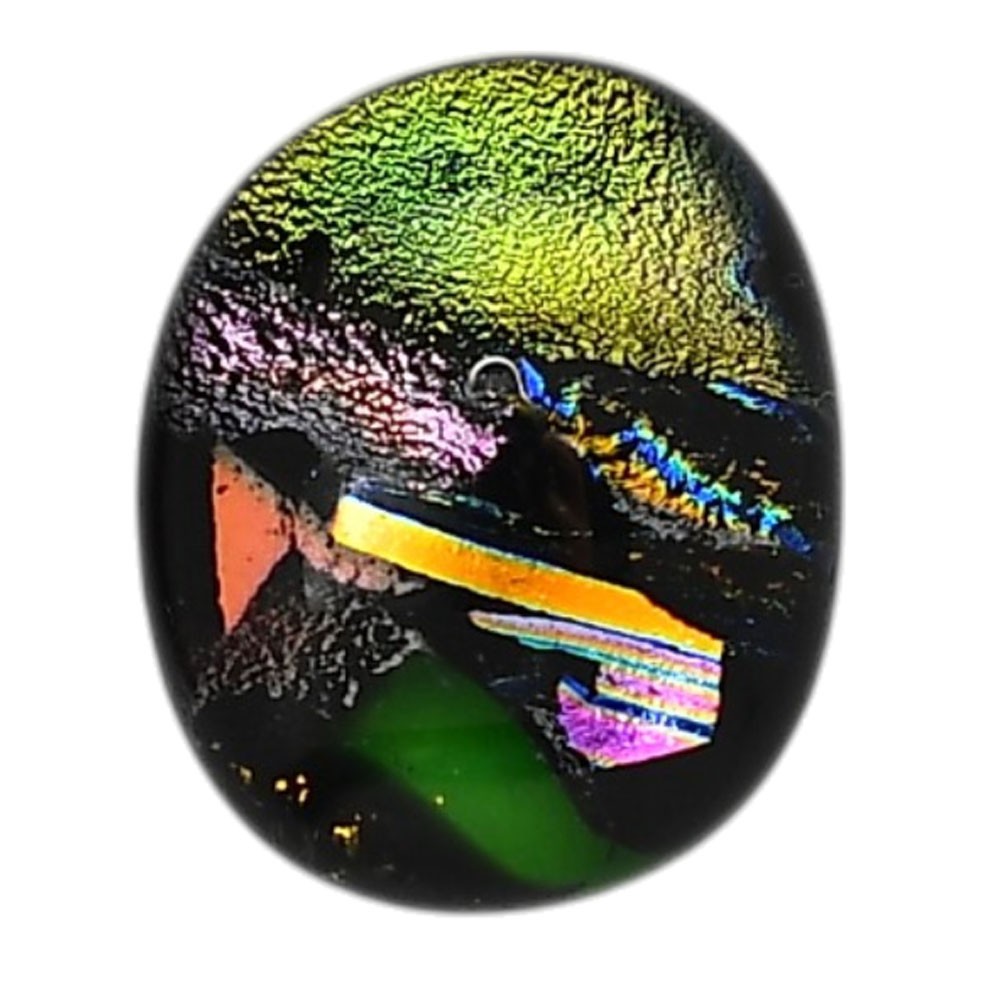 Lab Created Dichroic Glass Doublet 17.5×21.5×6.8 mm Oval Gemstone LS128-06591