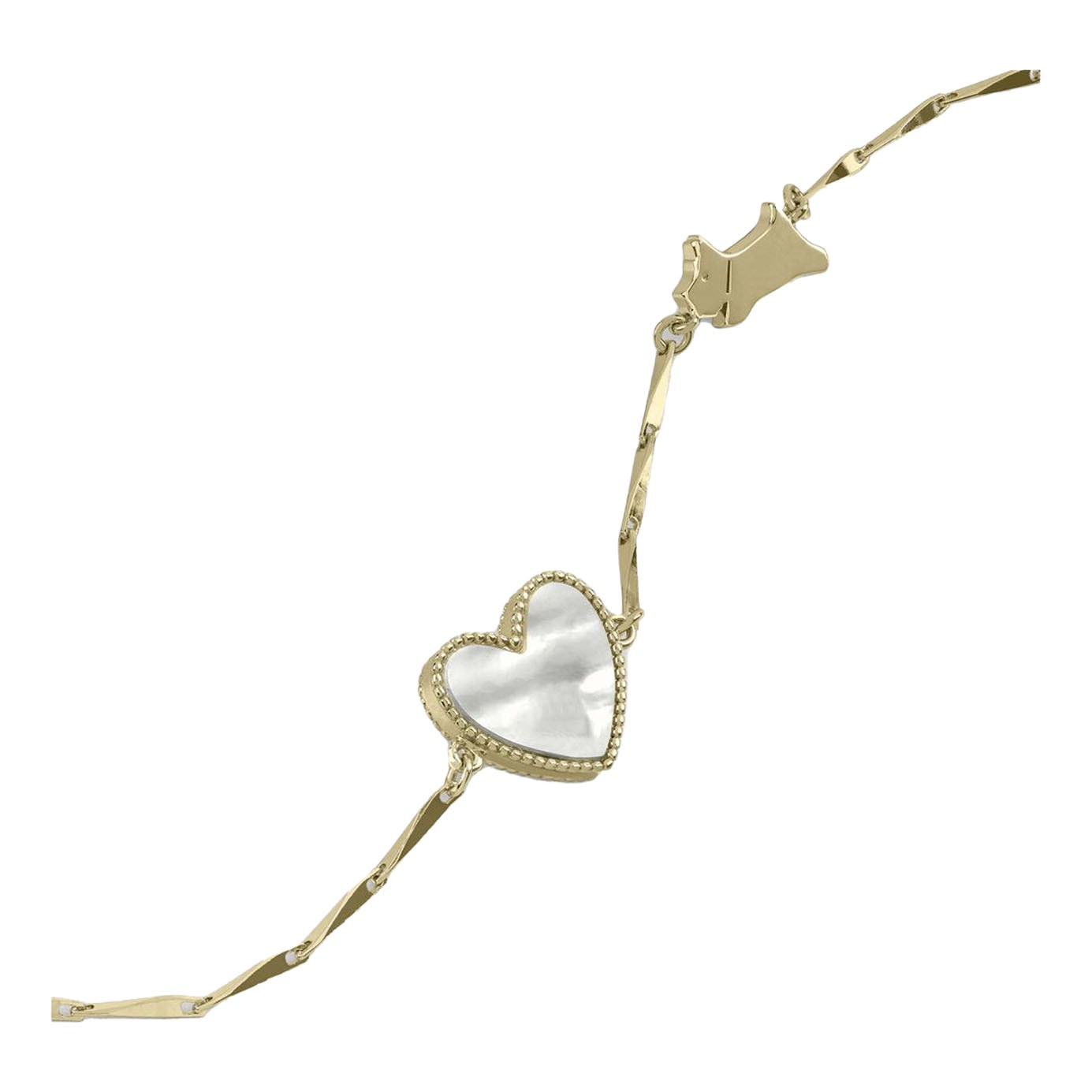 Radley Ladies 18ct Mother of Pearl Heart Gold Plated Bracelet RYJ3372