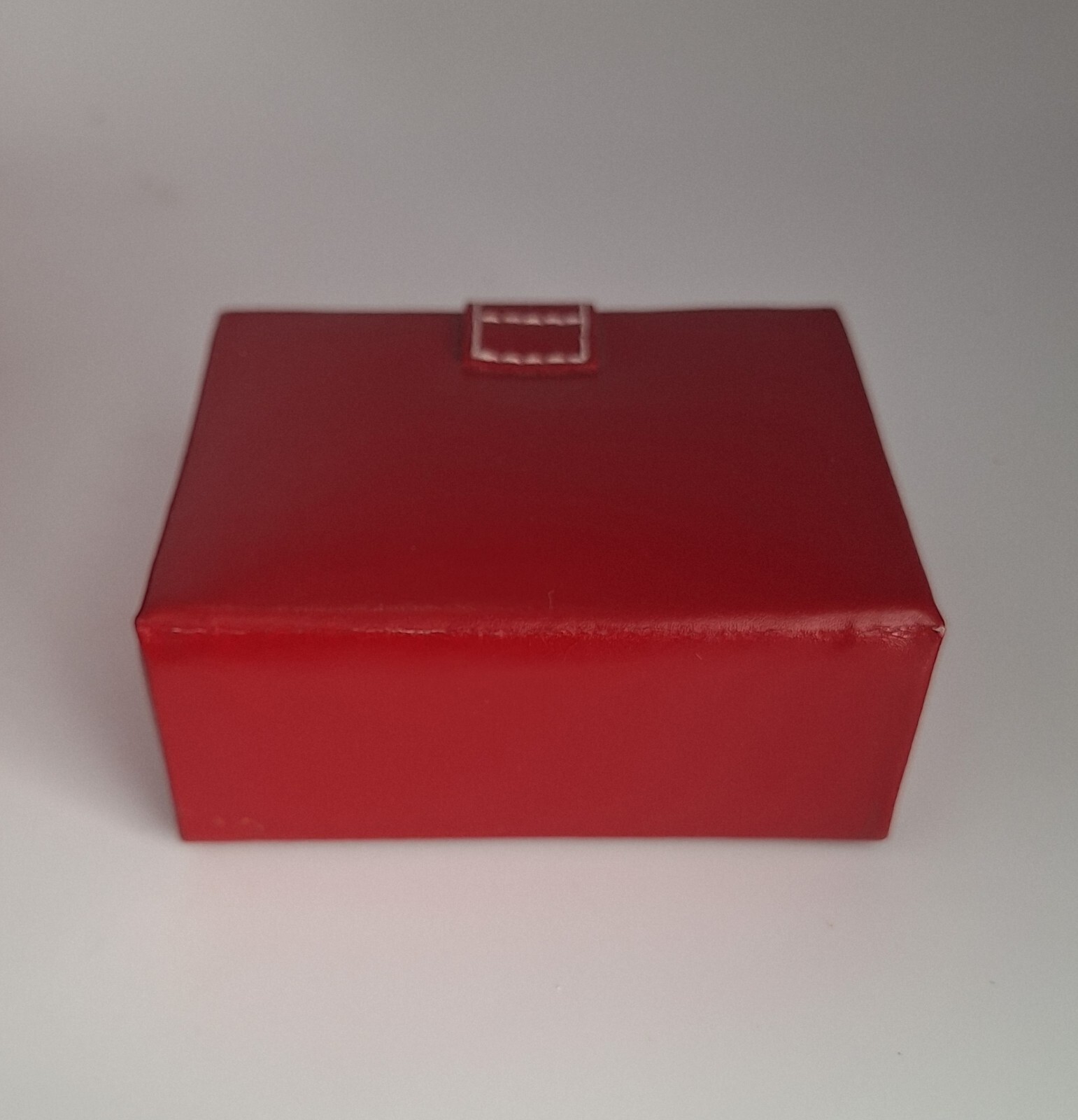 Red Faux Leather Jewelry Box 11″ 3 Piece Fabric Lined Travel Multi Compartment