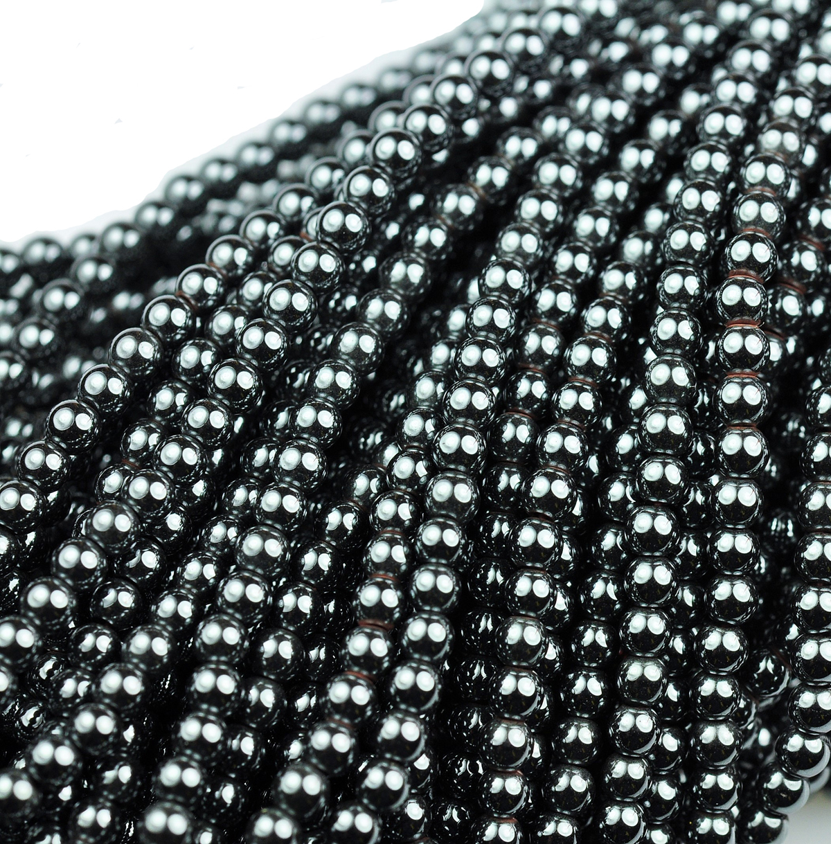 16 Inch Strand of Hematite Round Beads 3MM Approx 135 Beads