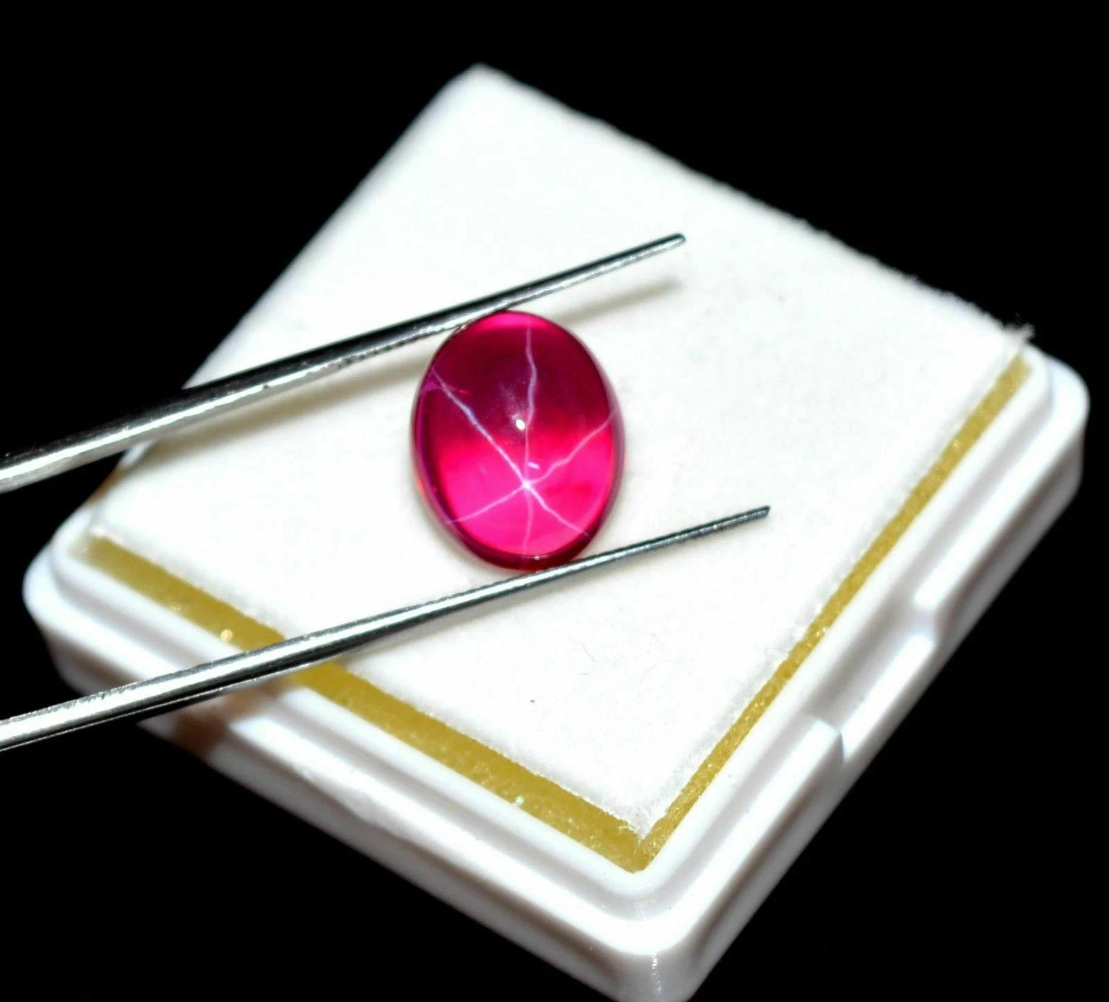 6 Rays Natural Red Star Ruby 14.60 Ct Oval Cabochon Certified Loose Gemstone