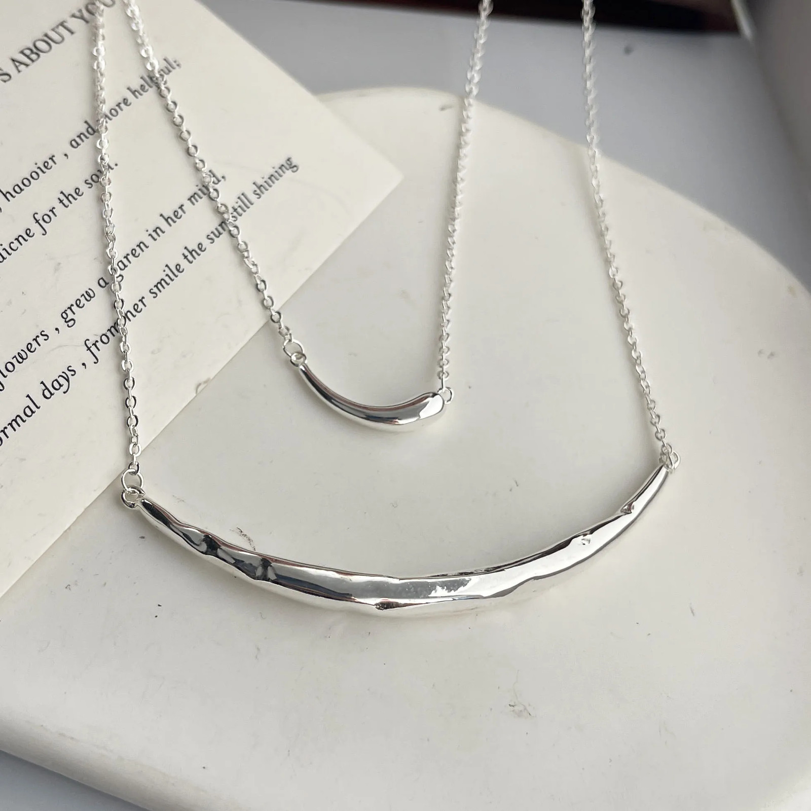 S925 Sterling Silver Necklaces For Women Simple Chain Fashion Minimalist Pendant