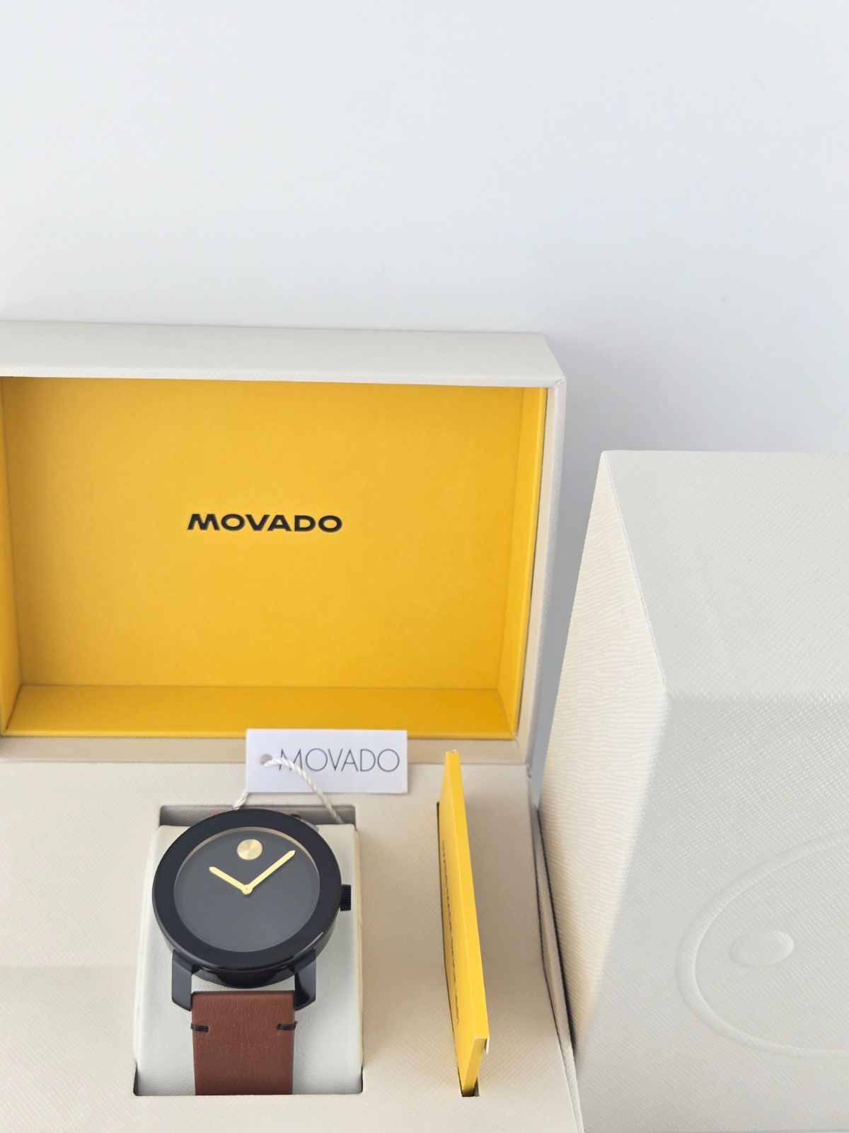 Movado Men’s Bold Black Dial Brown Leather Strap Watch – 3600305 ($695 MSRP)
