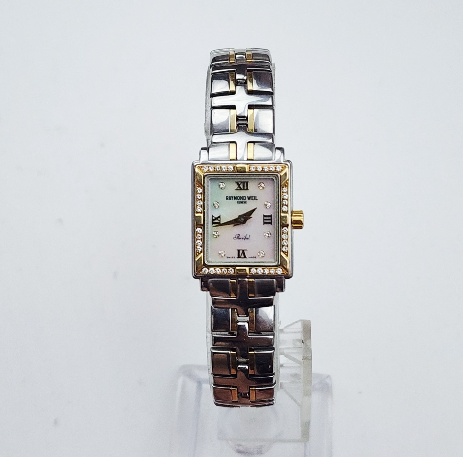 Women’s SWISS Watch RAYMOND WEIL “Parsifal” 9630. Diamonds Bezel/Dial. MOP Dial