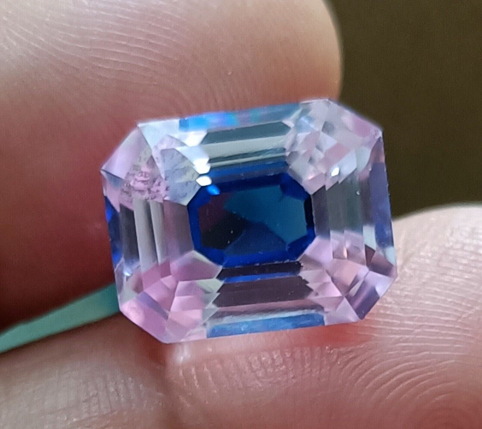 10.70Ct Natural Bi-Color Pitambari Sapphire Emerald Cut Loose Gemstone Certified