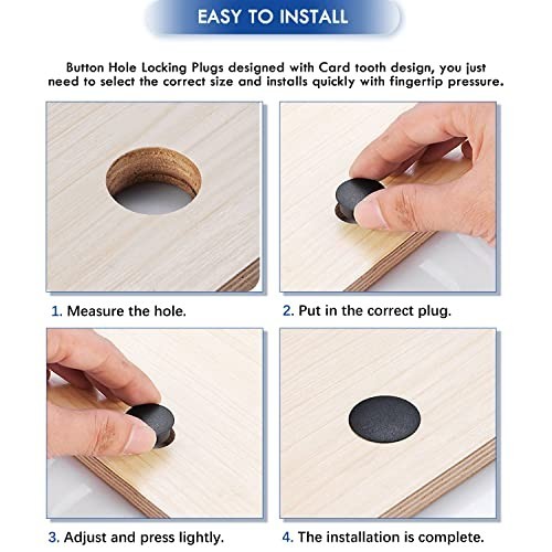 250 PCS Nylon Plastic Hole Plugs – 8 Sizes for Furniture, Cabinet & Pipe Inserts