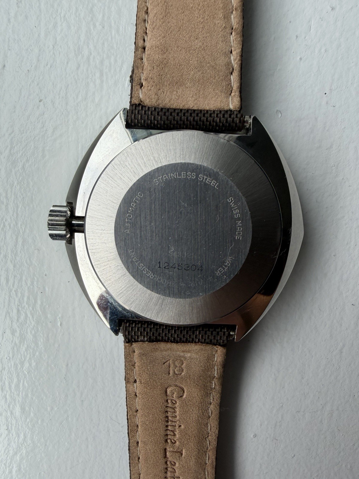 NOS Glycine Vacuum Automatic Spanish Day-Date 42mm Watch