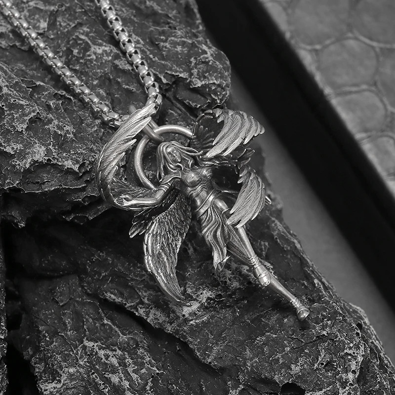 Angel Of The Highest Order Jewelry Vintage Silvery Sexy Goddess Pendant Necklace