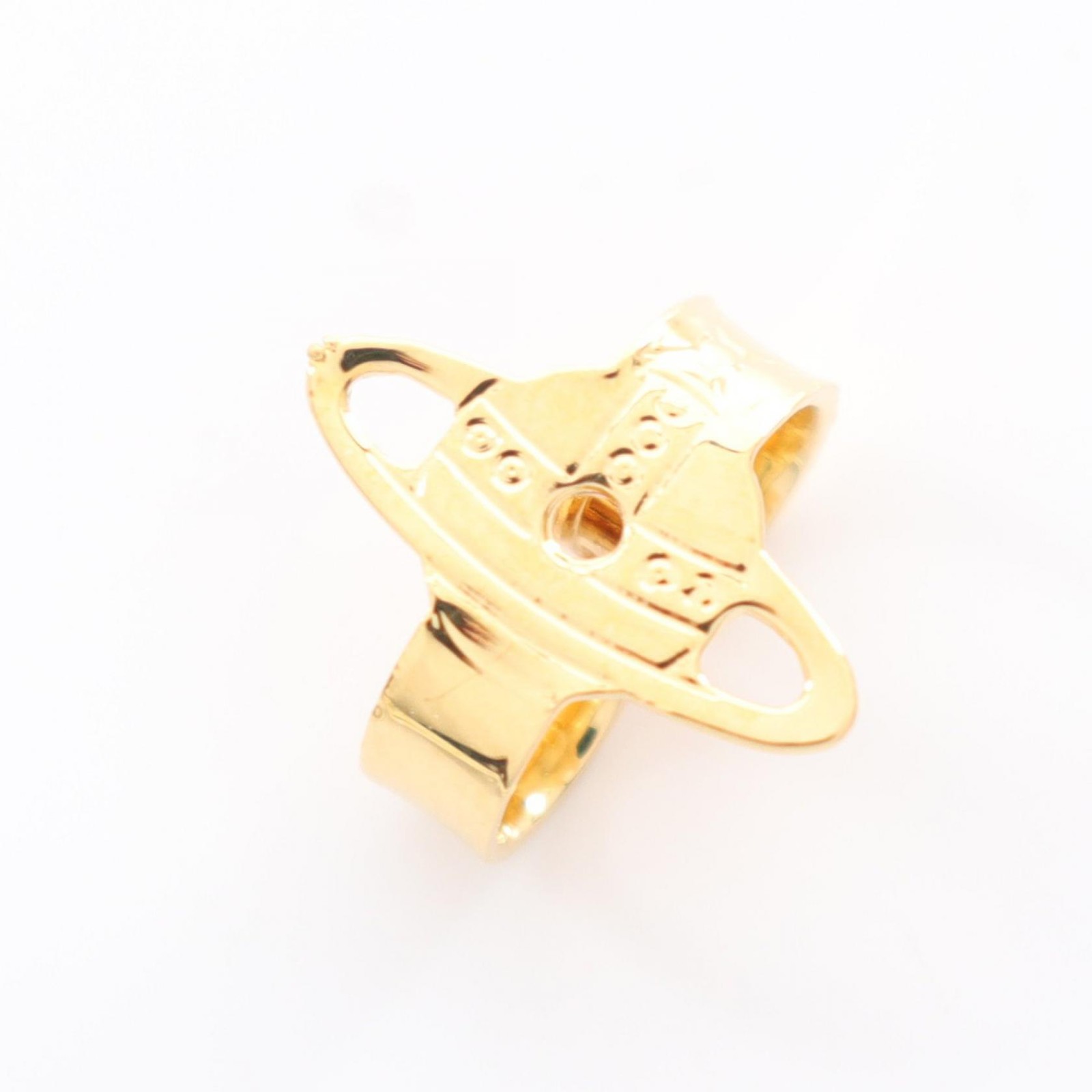 Vivienne Westwood NEW DIAMANTE HEART Pierced Earrings Gold Plated Rhinestone NEW