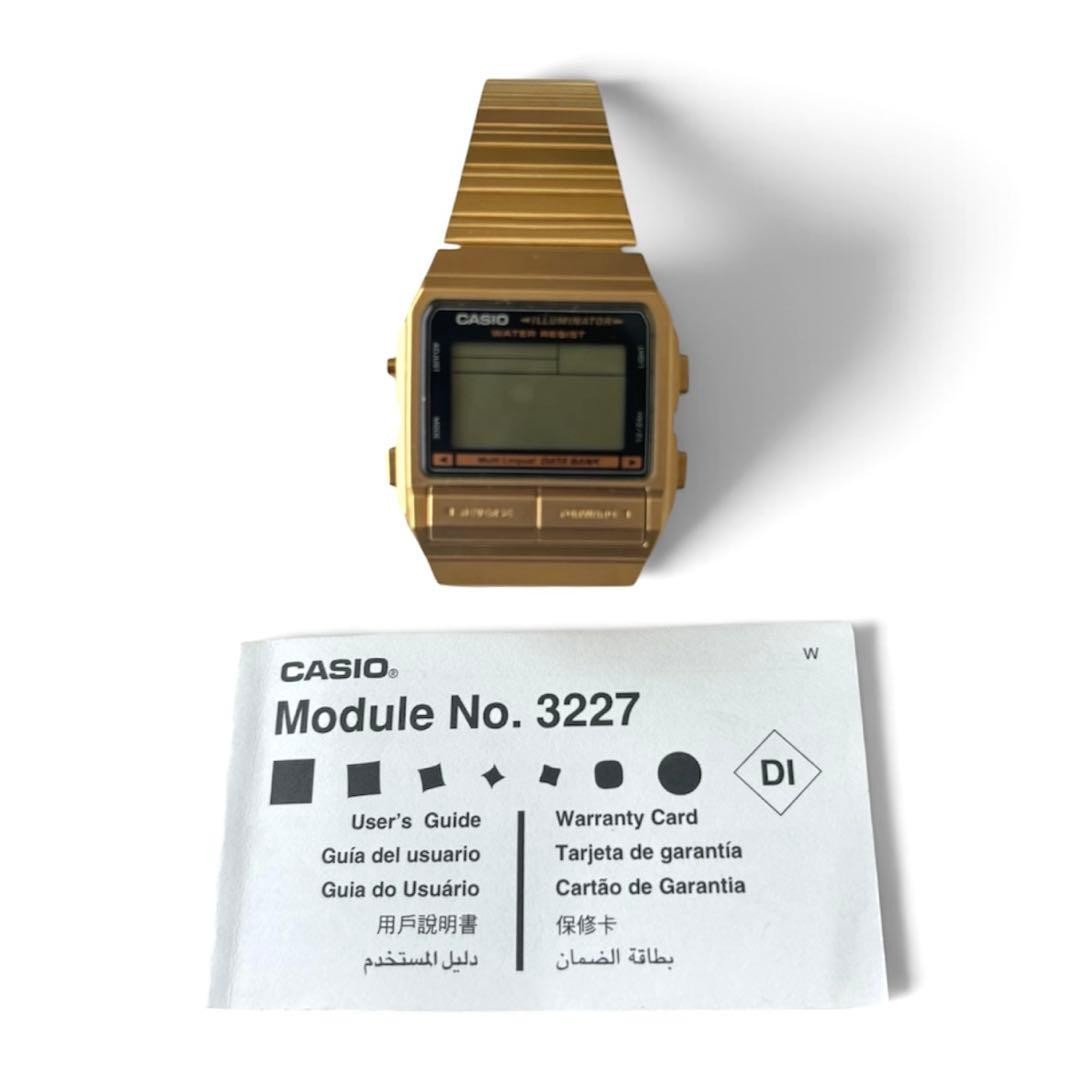 New manual Casio Data Bank DB 380G Gold battery dead